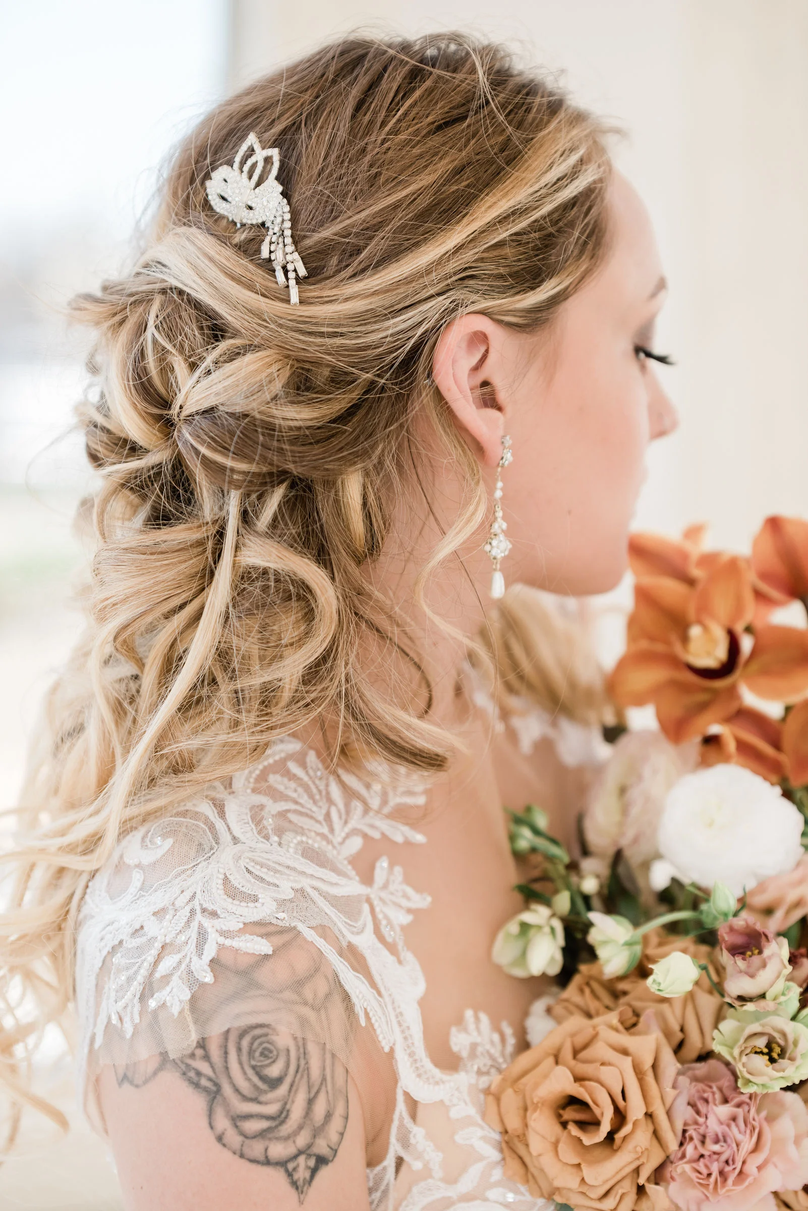 Waterfall Diamante Pair of Hair Combs