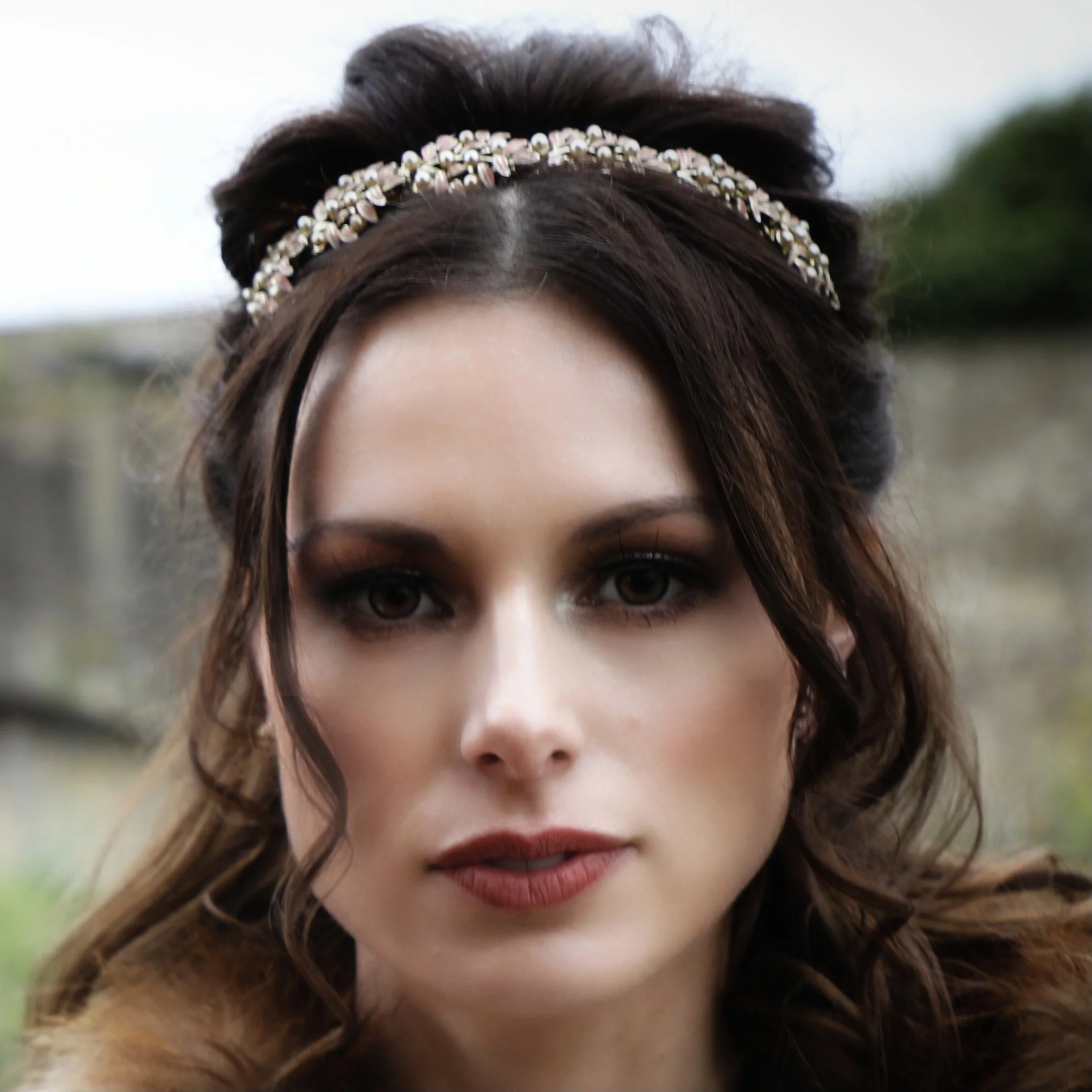 vintage blush tiara