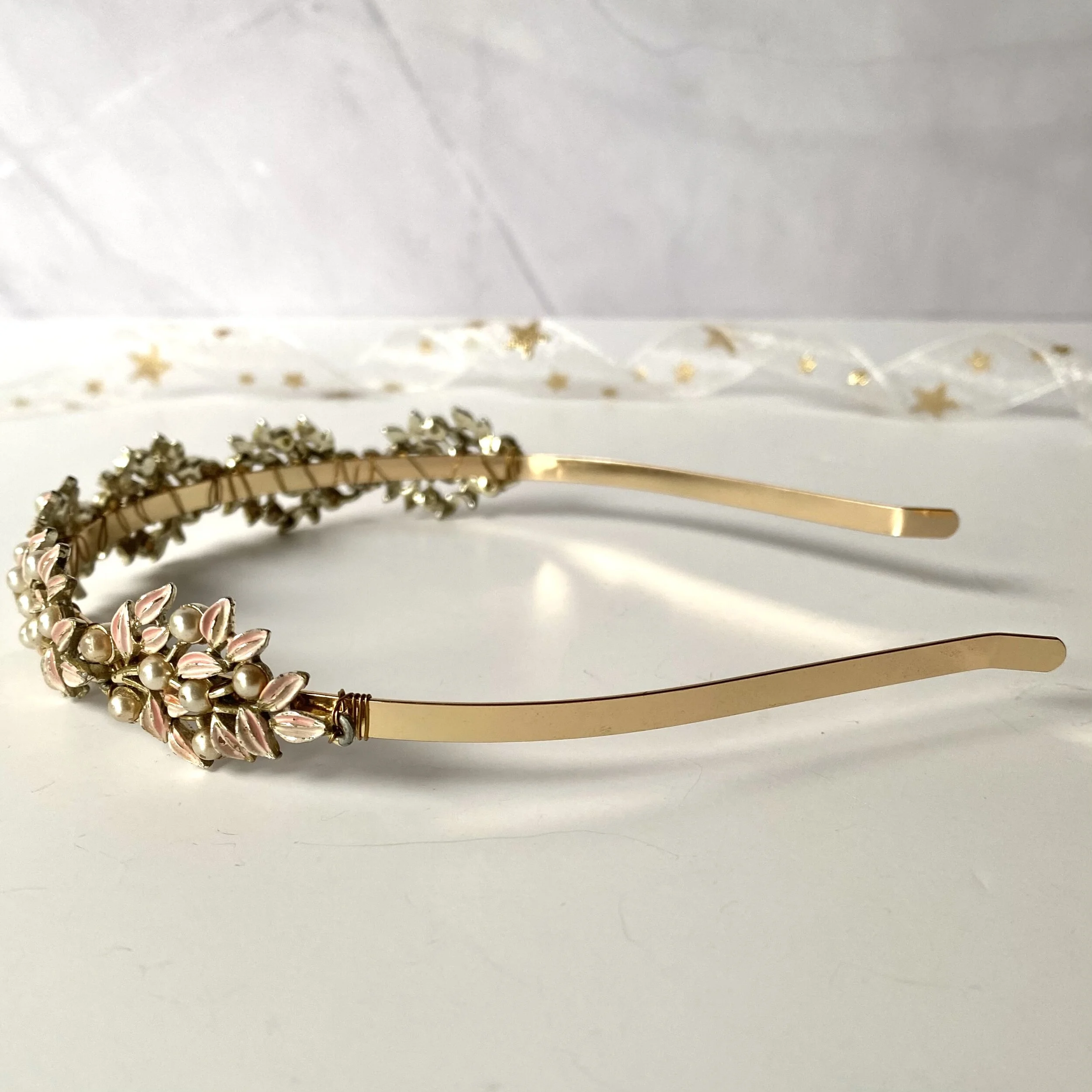 vintage pink hair band
