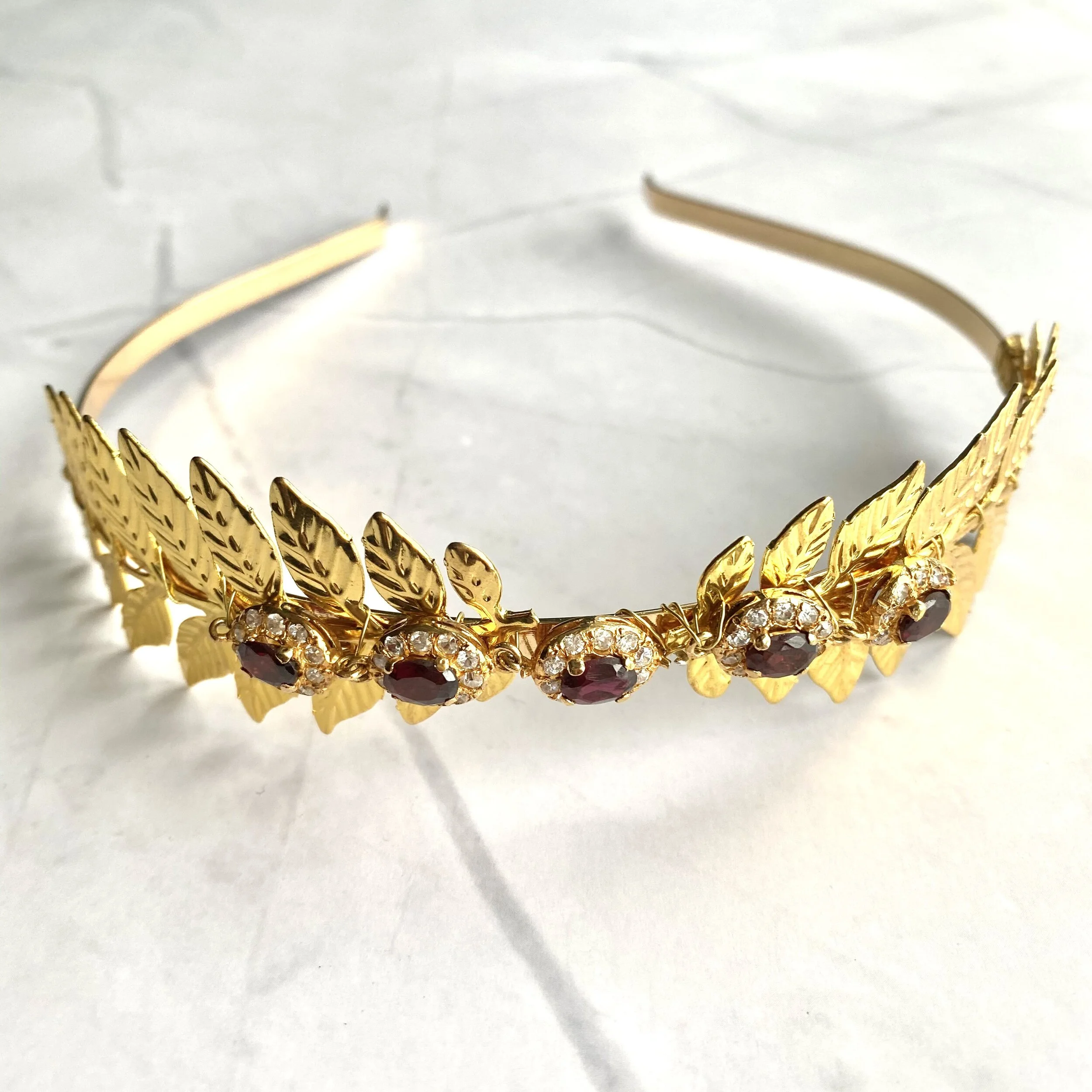 vintage garnet headpiece