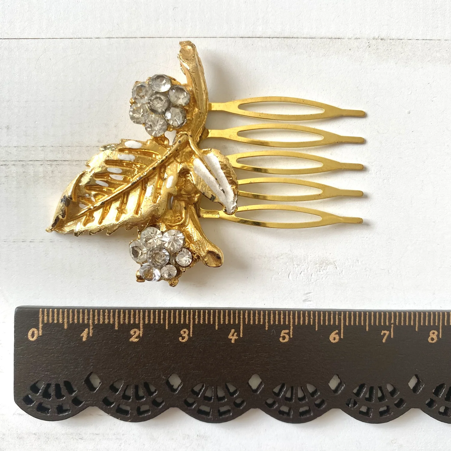 Vintage Rhinestone Yellow Hair Comb Amazon.com : OIIKI Gold Butterfly Hair Accessories: Pearl  main image 4