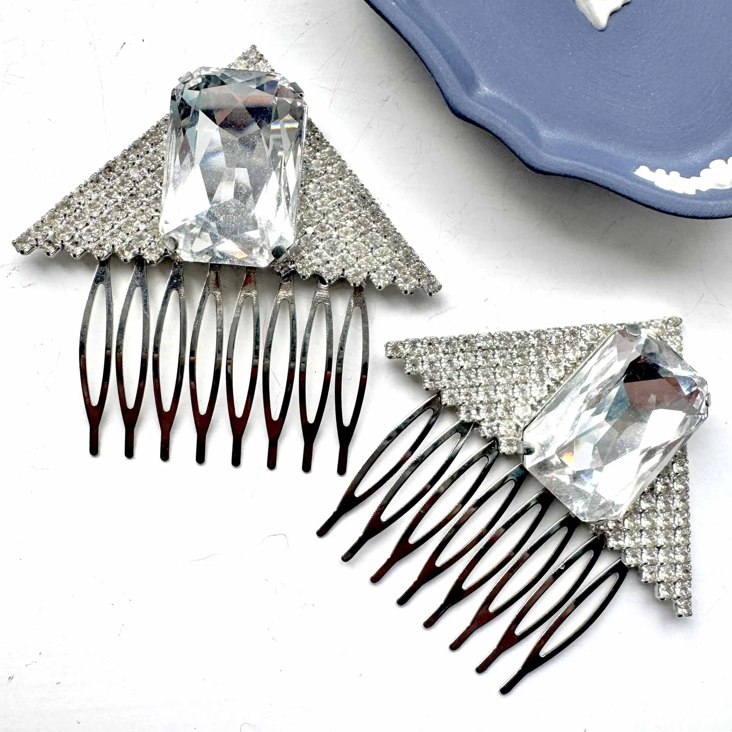 Vintage crystal comb pair Amazon.com : 8 Pack Vintage Hair Side Combs for Women  main image 2