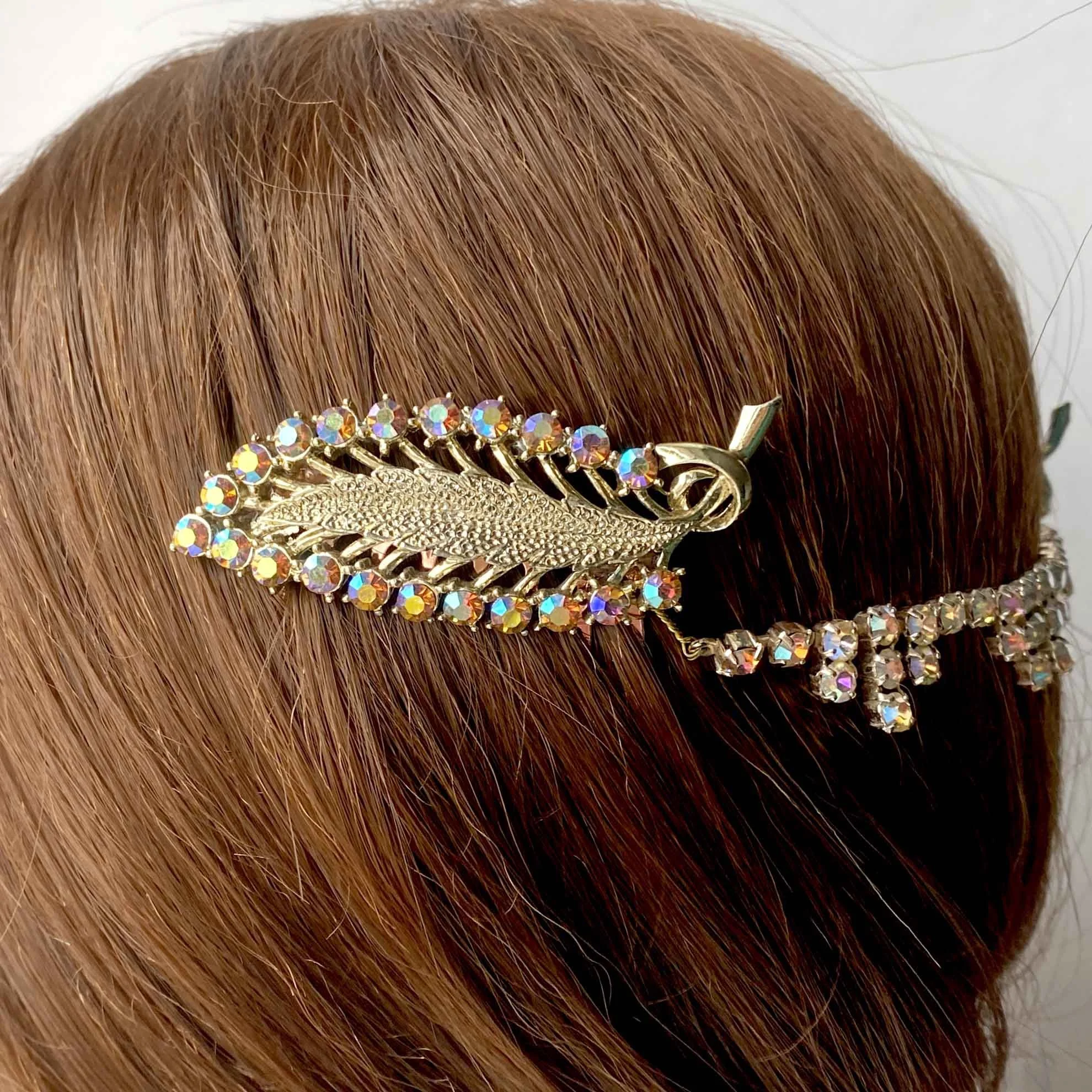 vintage gold wedding hair piece, vintage hair accessories