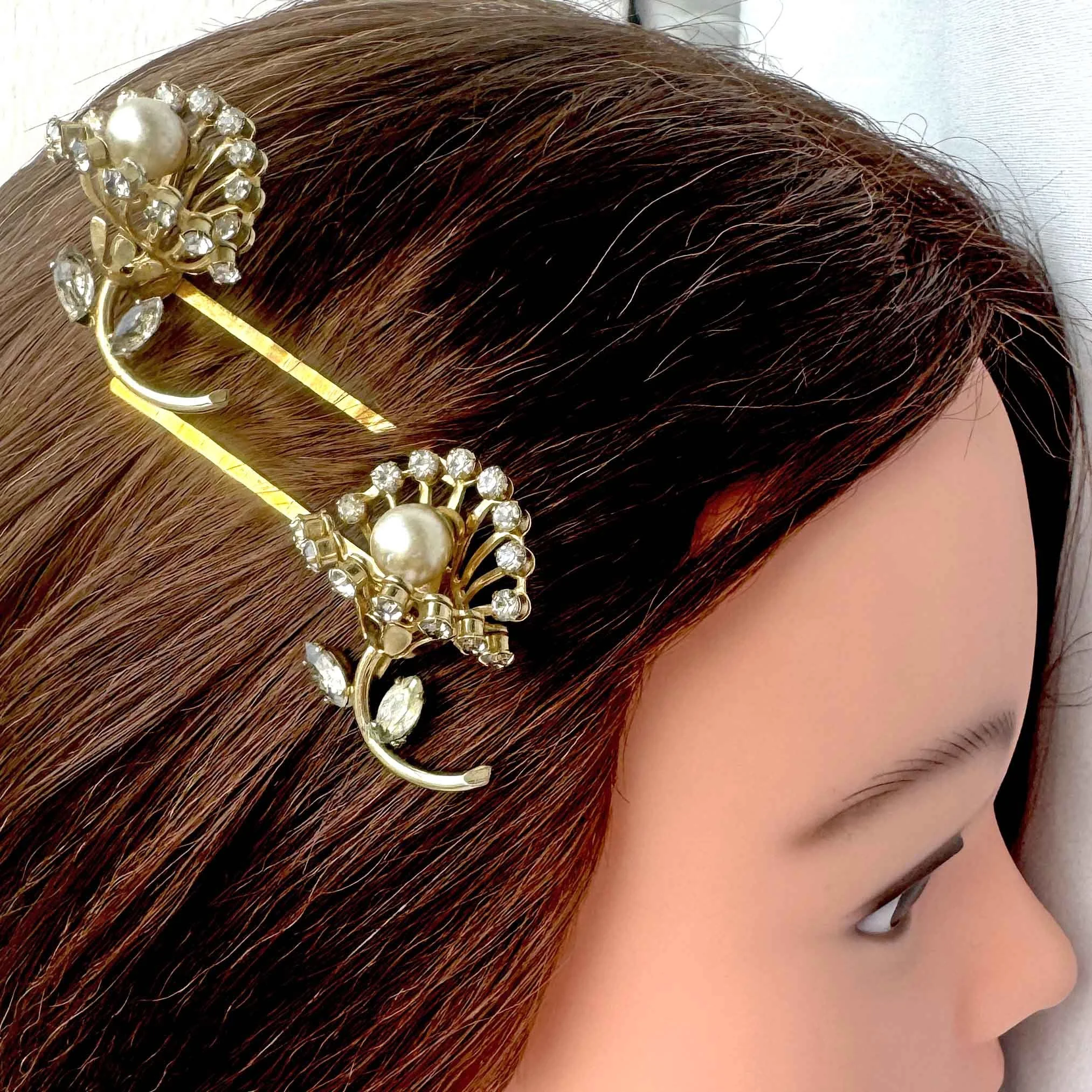 Vintage 1930s Mother Of Pearl Leaf Bridal Wedding Hair Pins - Vintage ...
