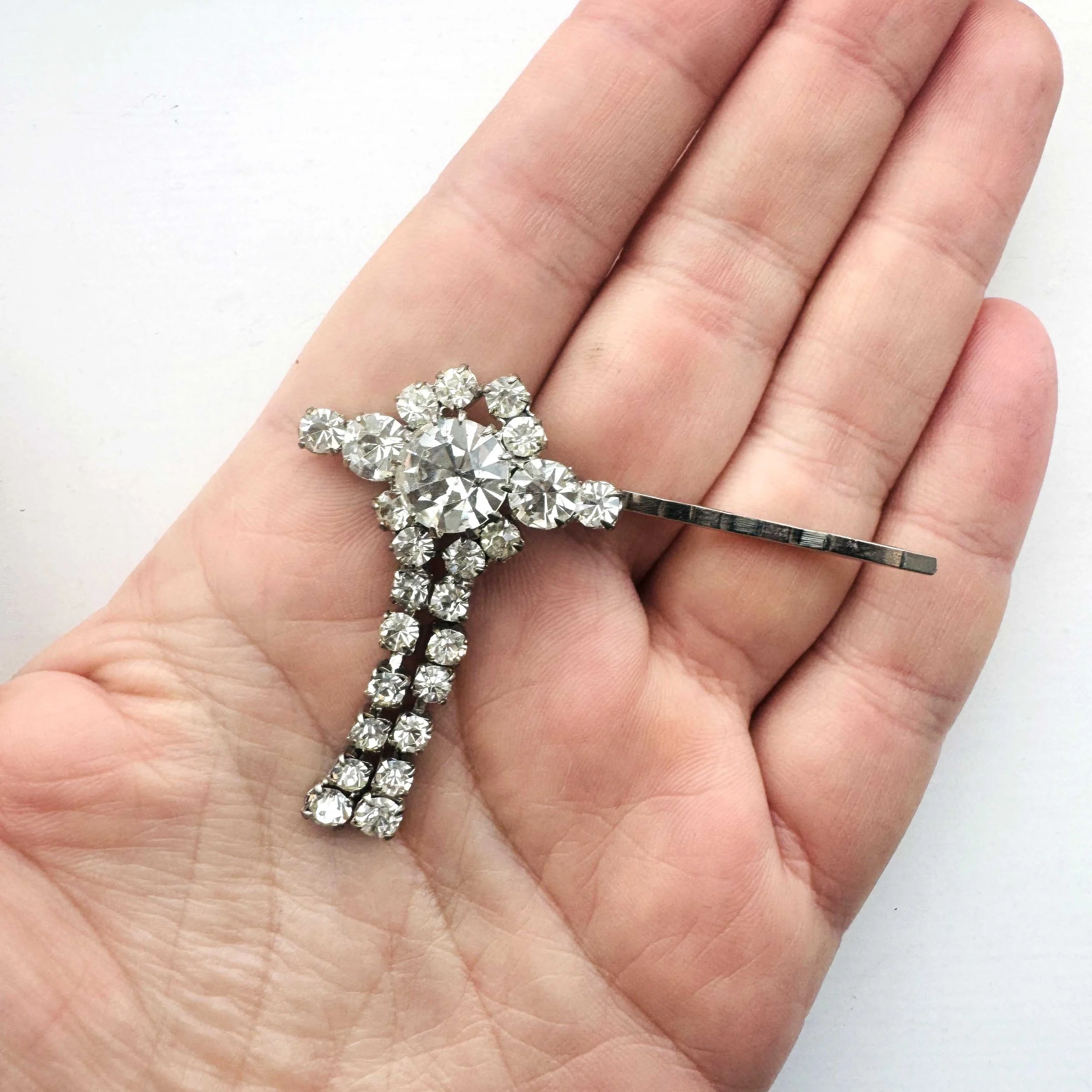 vintage art deco jewelled hair slide