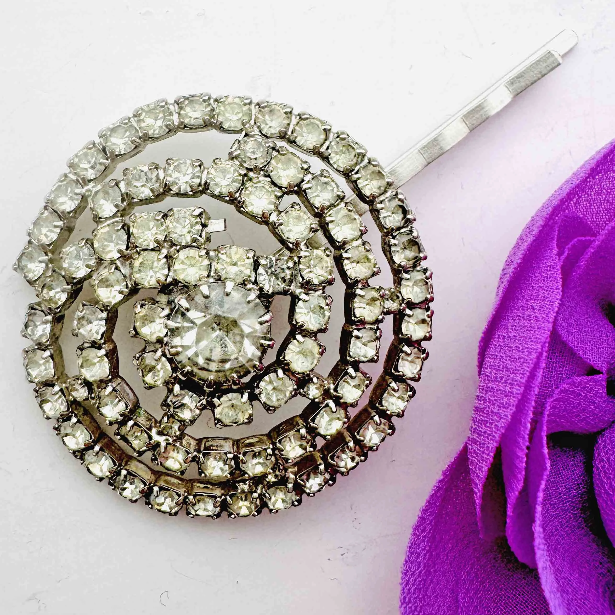 antique 1950s jewelled wedding hair pin