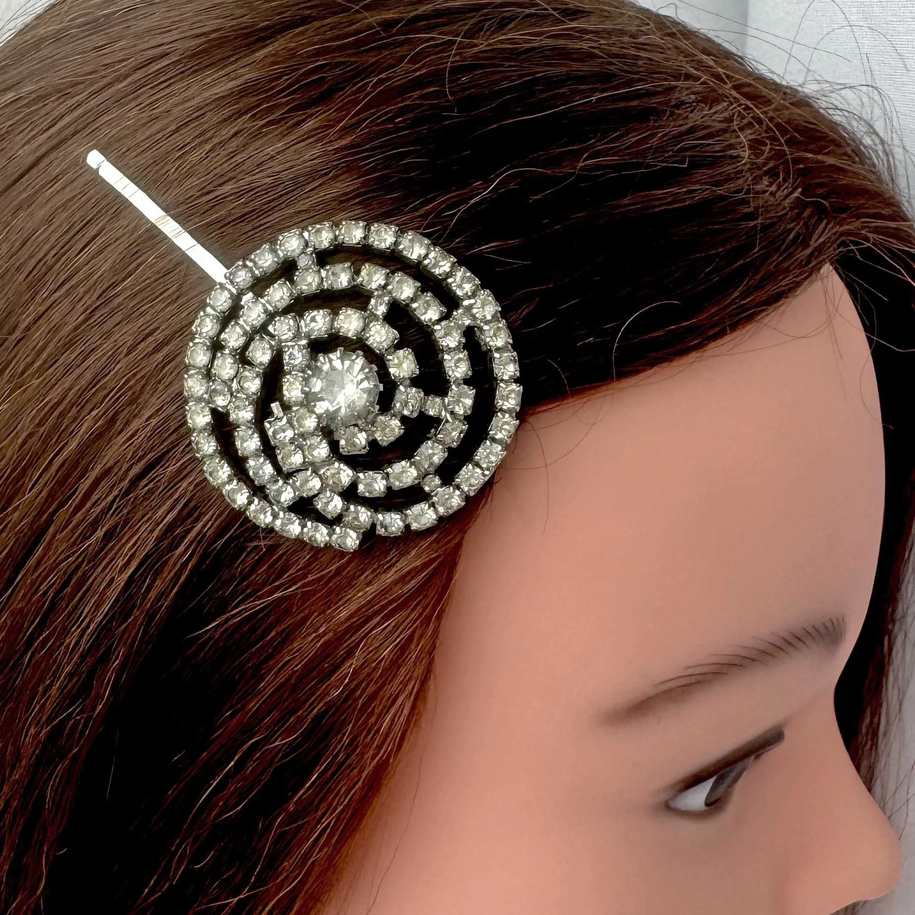 vintage 1950s Art Deco jewelled bridal hair clip