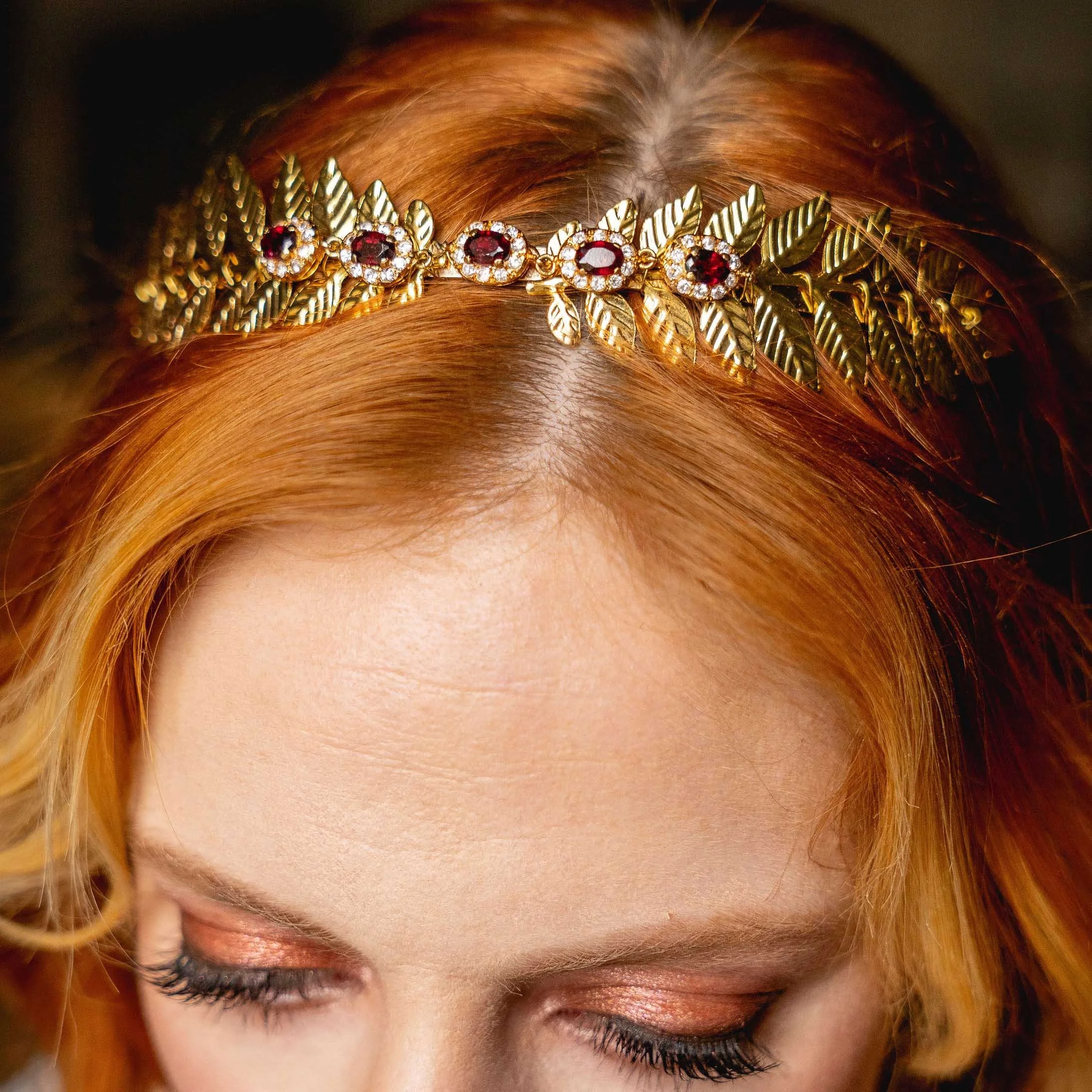garnet bridal tiara