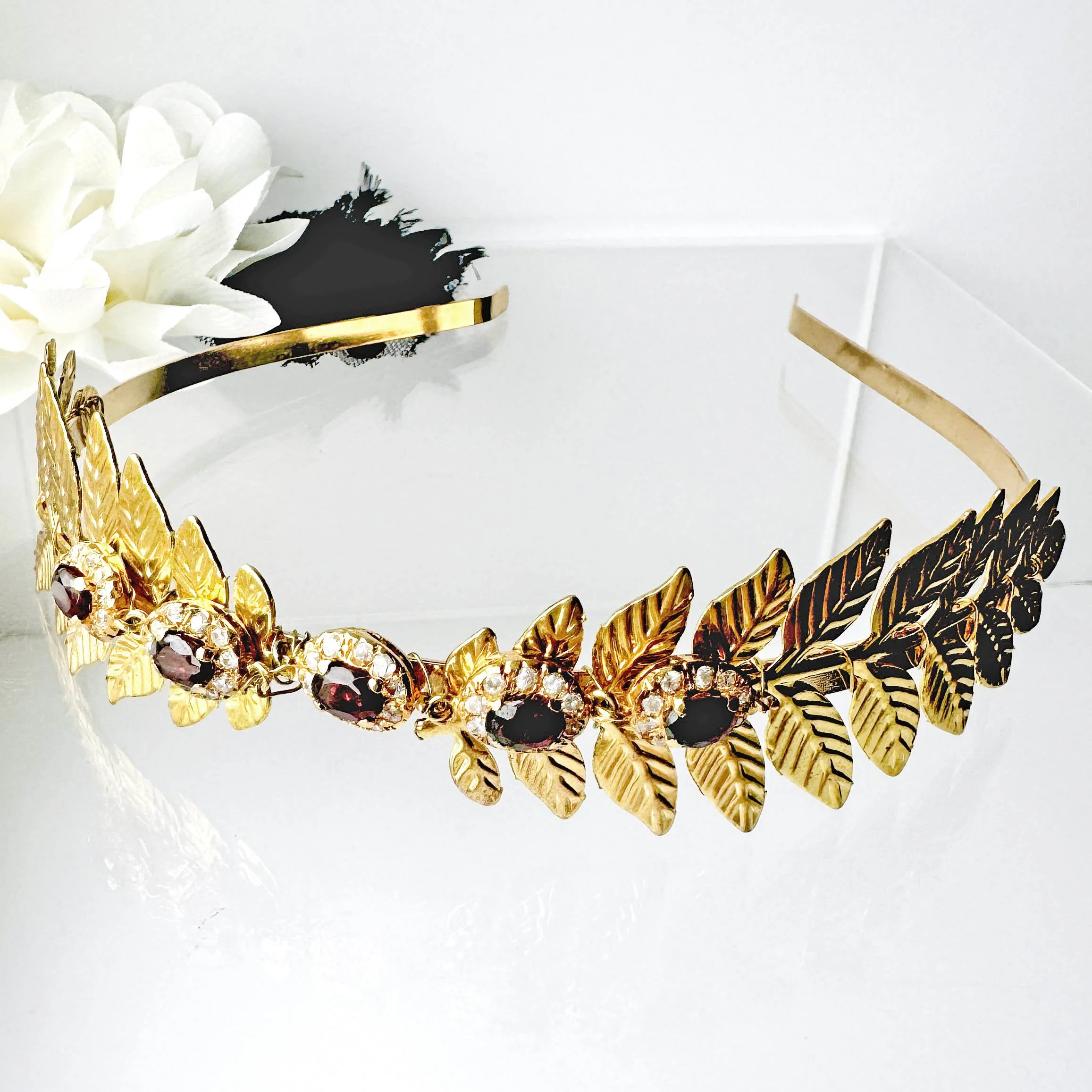 vintage garnet tiara