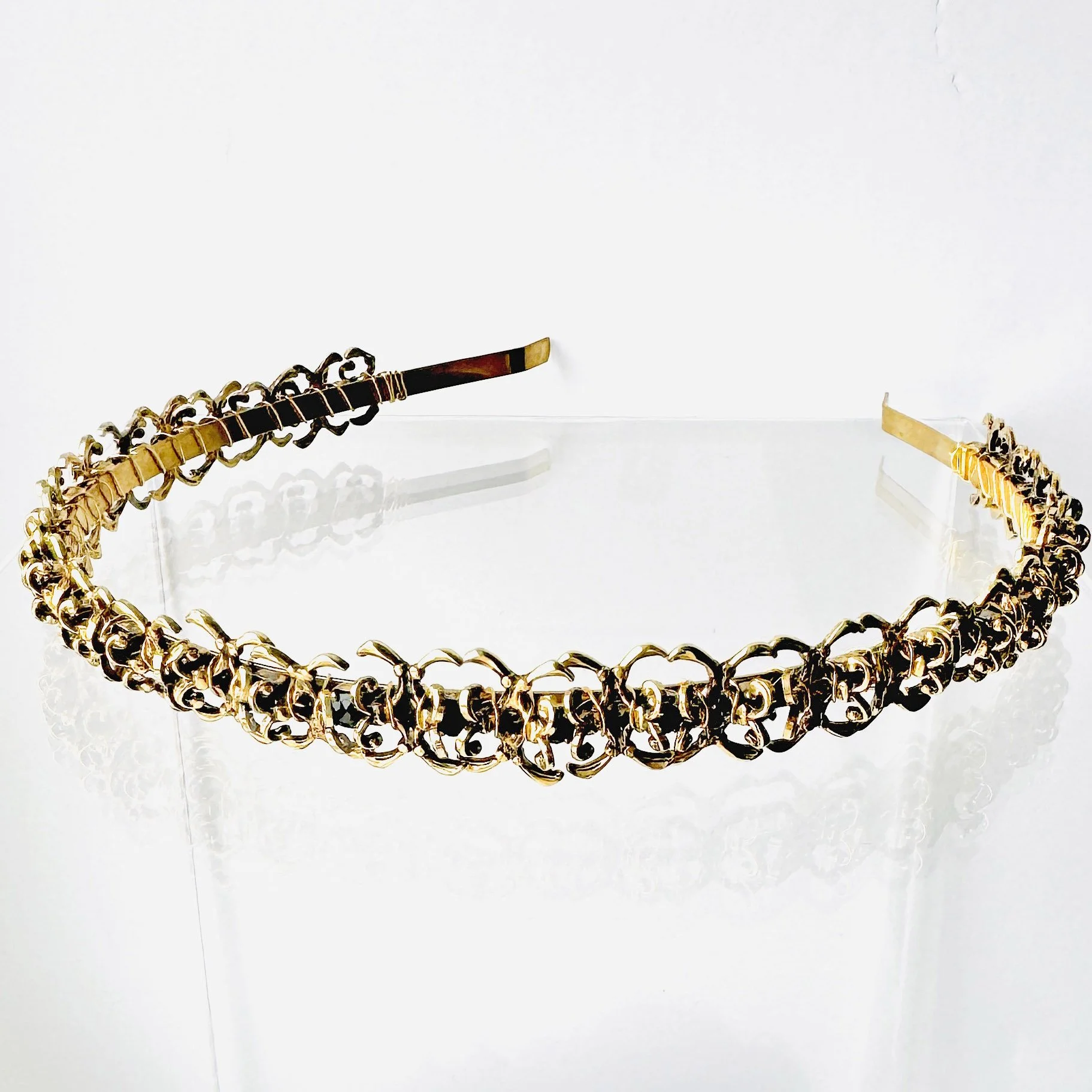 vintage gothic wedding bridal black hair band