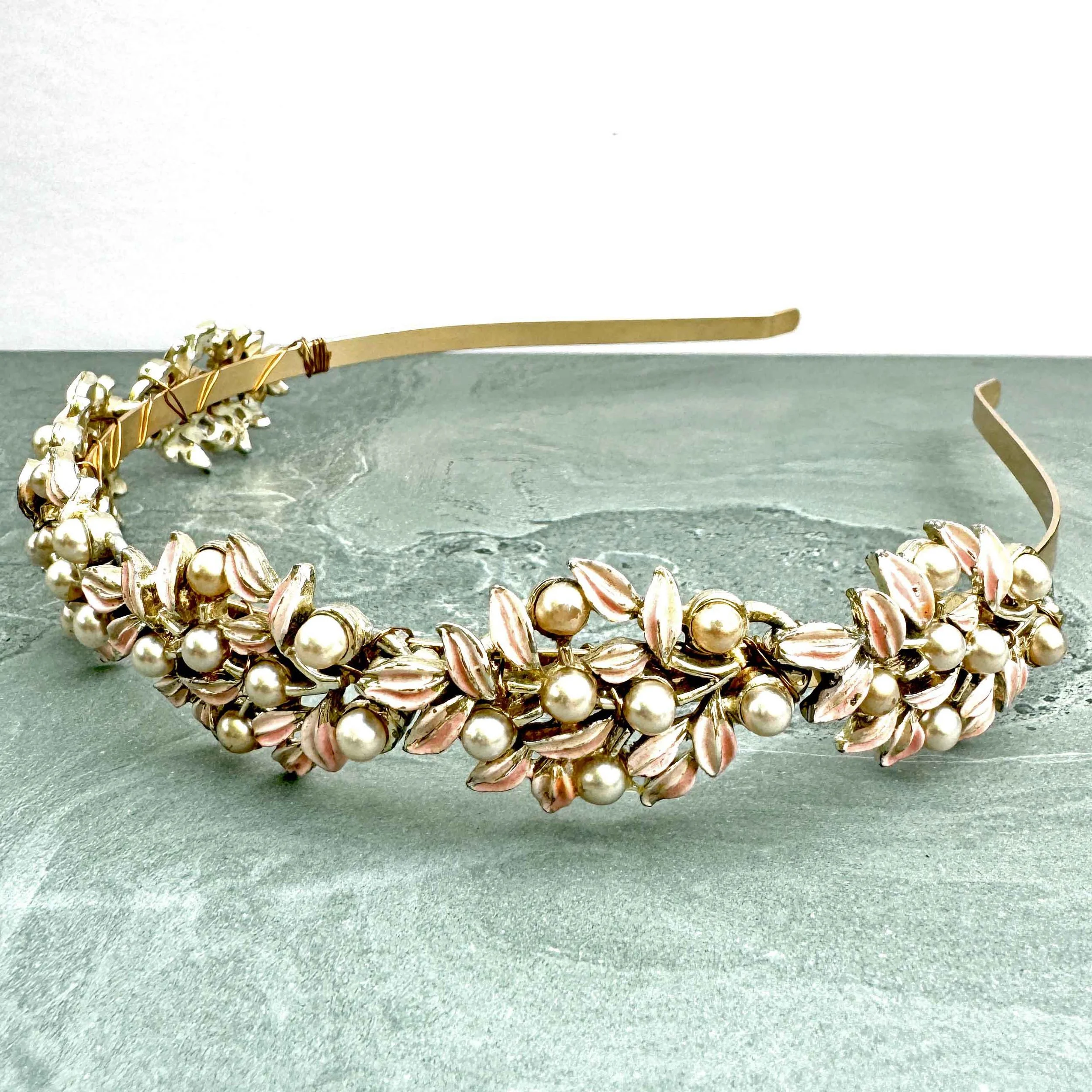 vintage pearl hair piece