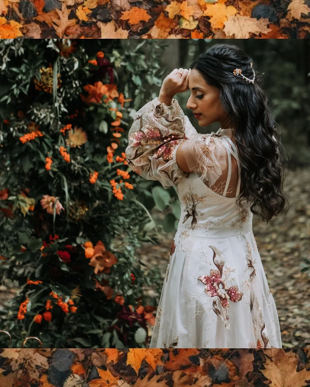 ✨ Vintage bridal hair accessory | One-of-a-kind amber rhinestone hairvine ✨
This beautiful  hair vine, like all of my pieces, was created from upcycled vintage jewellery, giving a new life to some neglected 1950s vintage treasures. The warm amber rh