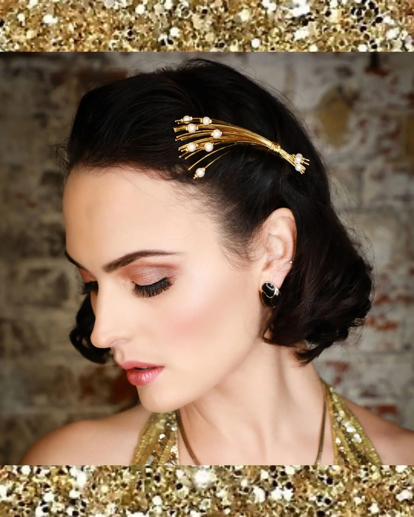 Perfectly styled and captured Old Hollywood glam fit for any Christmas party. Photographed by the very talented @lisakennedyphotographyuk Featuring one of my unique hair combs handmade from rescued vintage jewellery. &hellip;&hellip;&hellip;&hellip;&