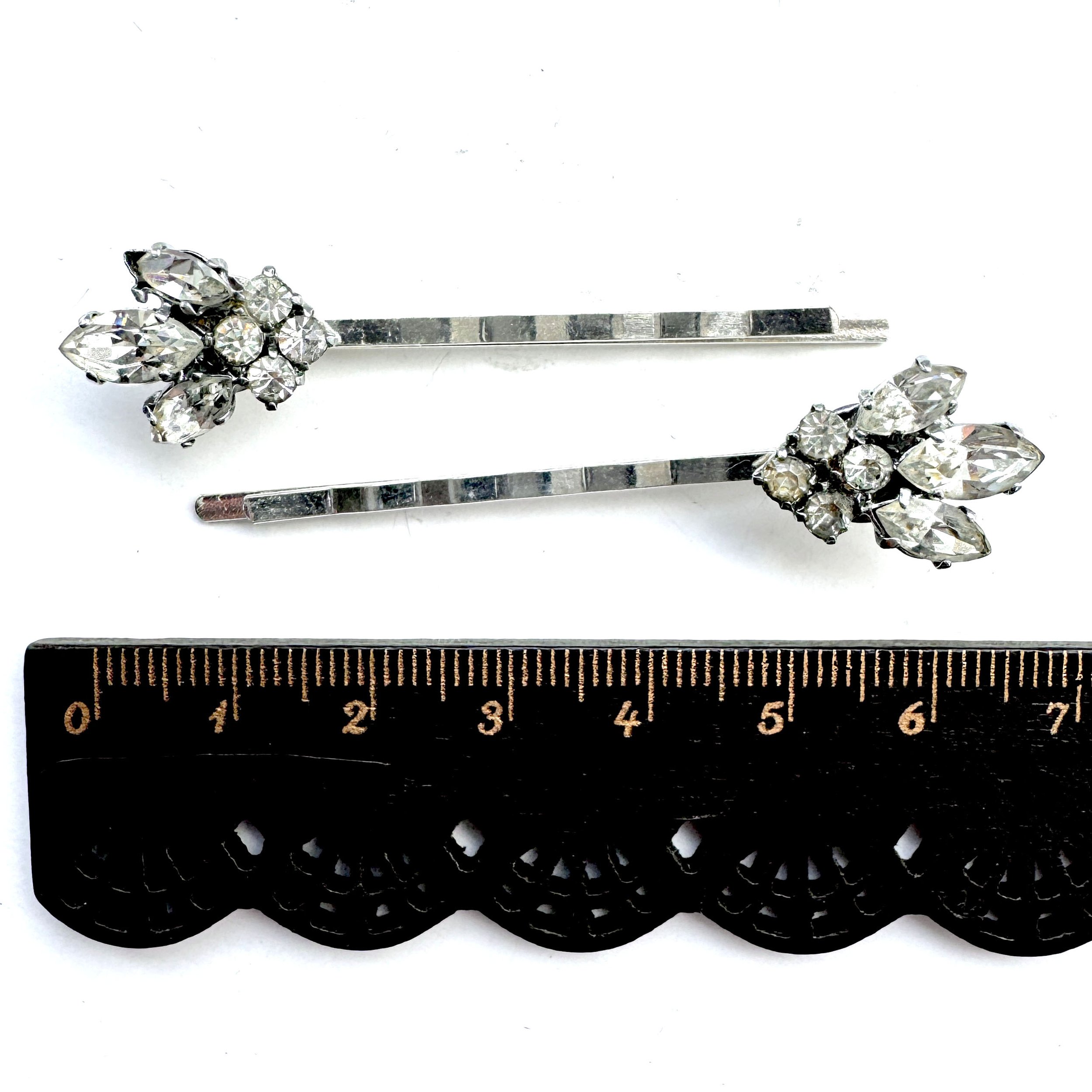 vintage rhinestone bridal bobby pins, vintage hair accessories