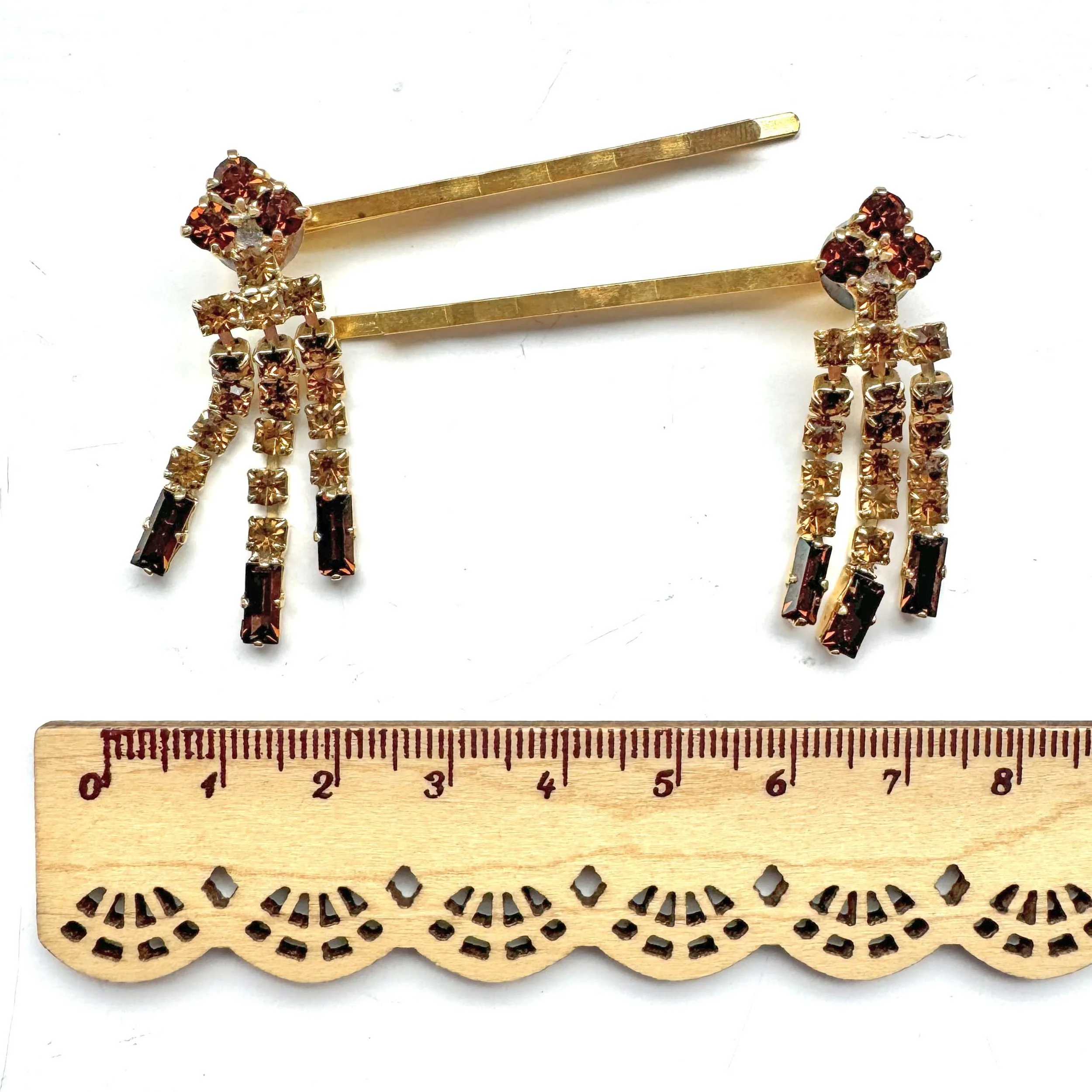 vintage amber rhinestone hair clips for fall wedding