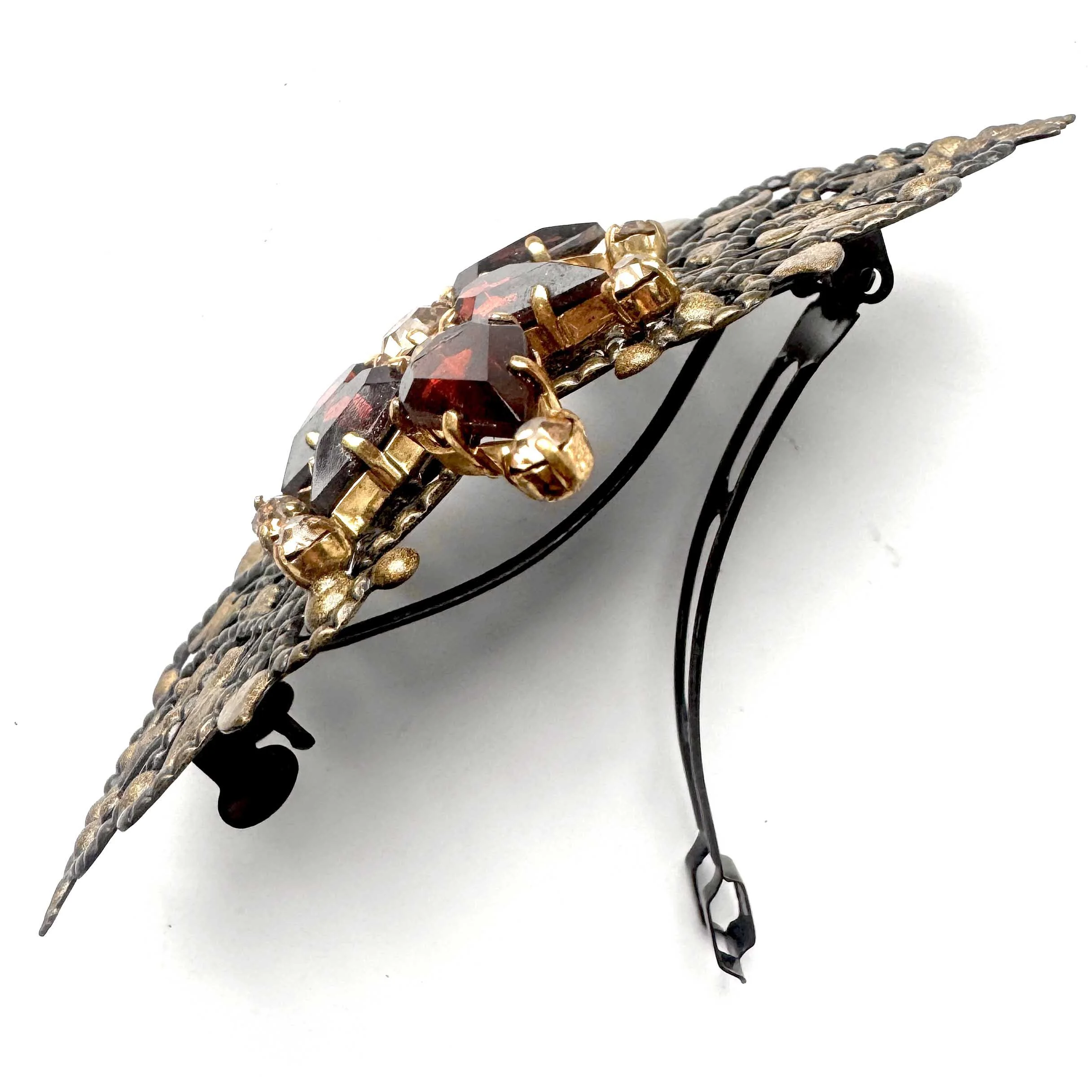 vintage amber hair barrette, vintage hair accessories by vintage adornments