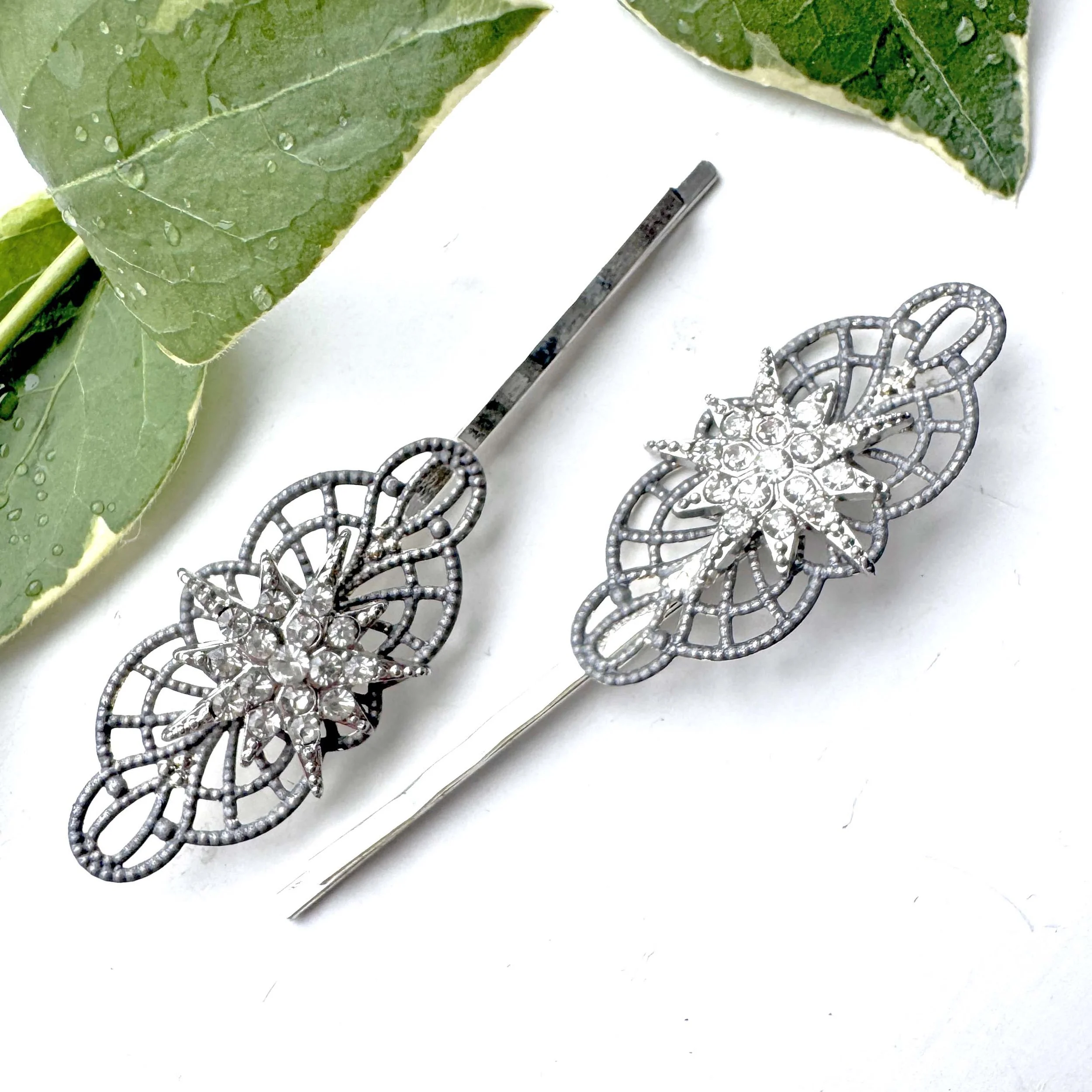 vintage 1920s art deco star hair pins - vintage hair accessories