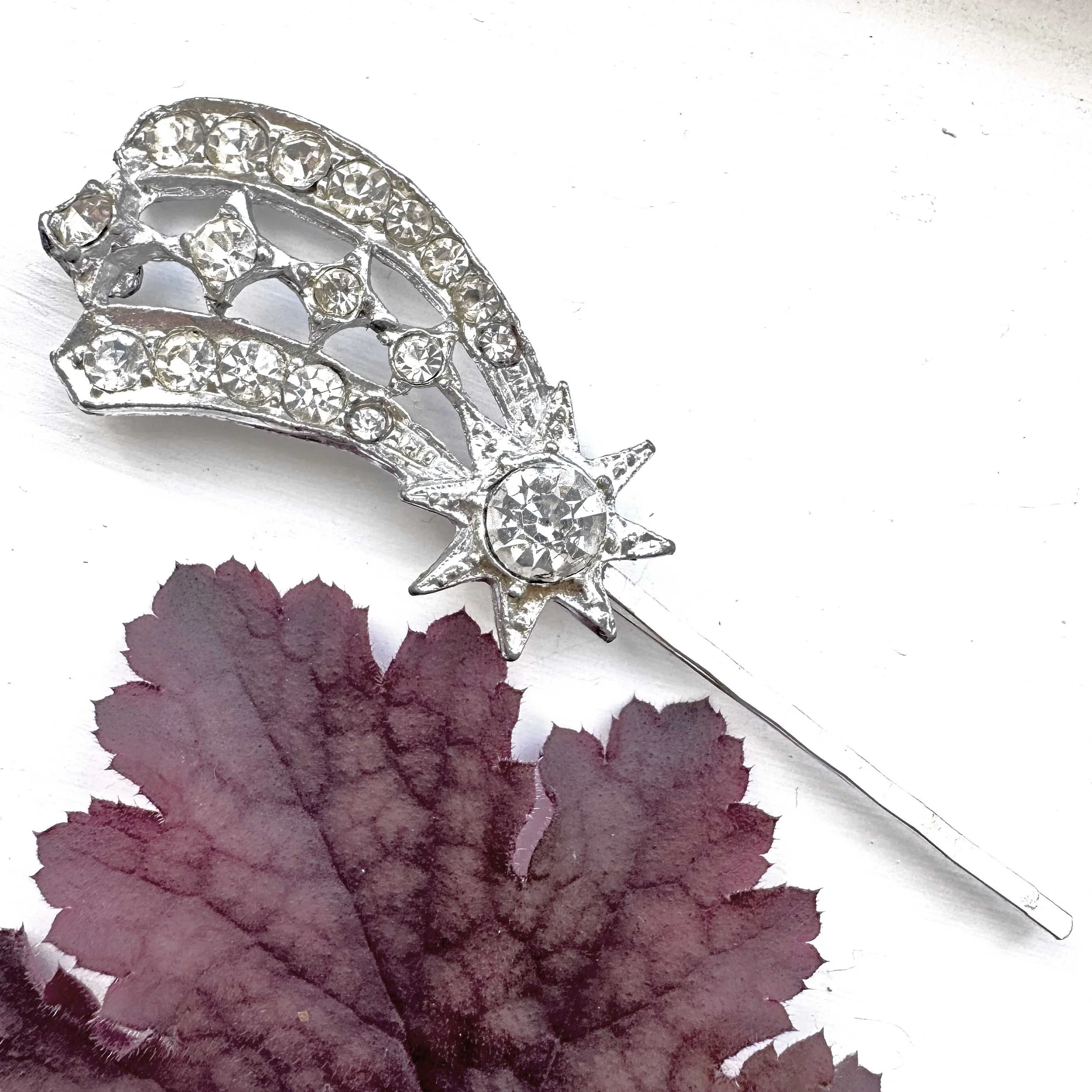 shooting star hair pin, vintage star hair pin, vintage hair accessories