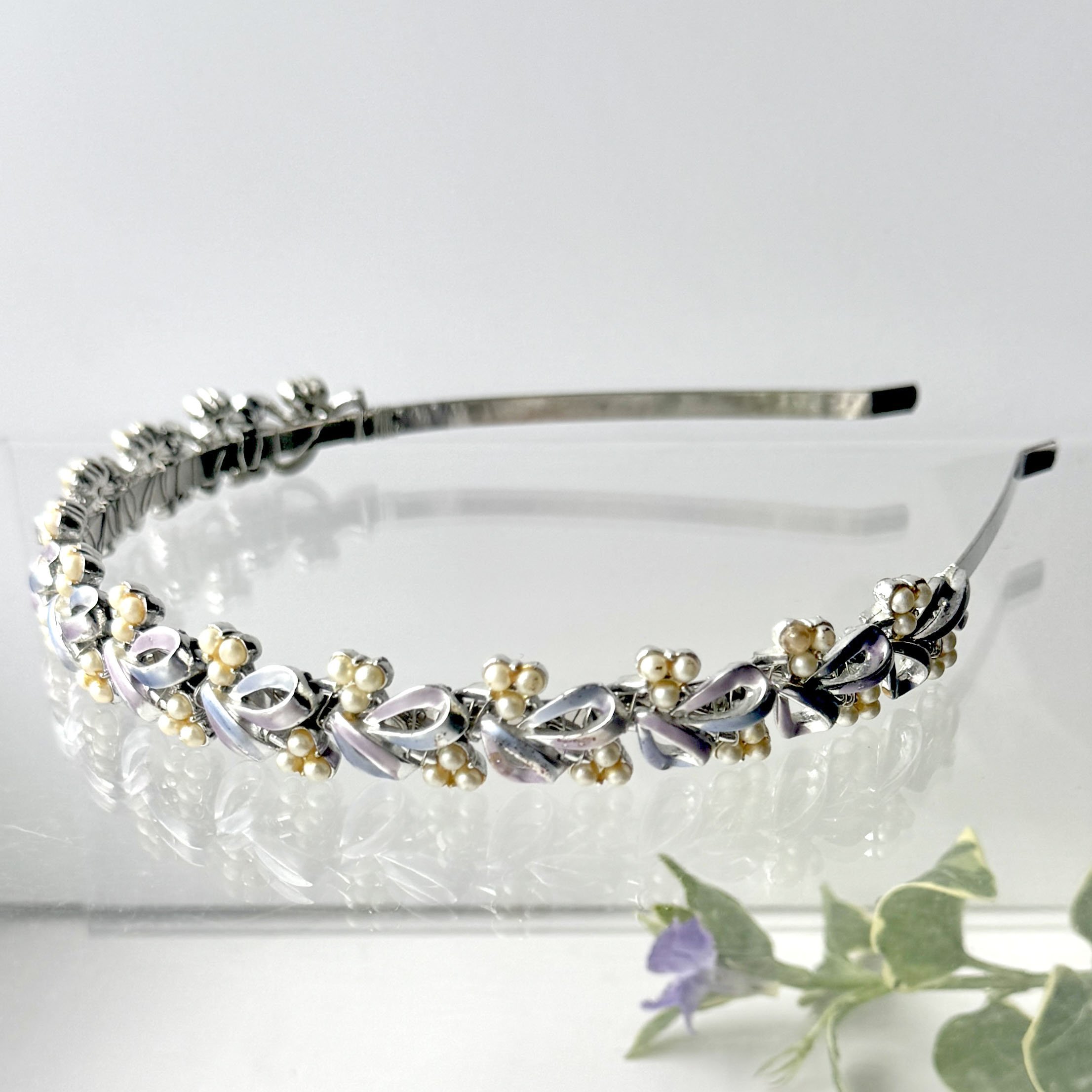 vintage lilac wedding headband, vintage hair accessories