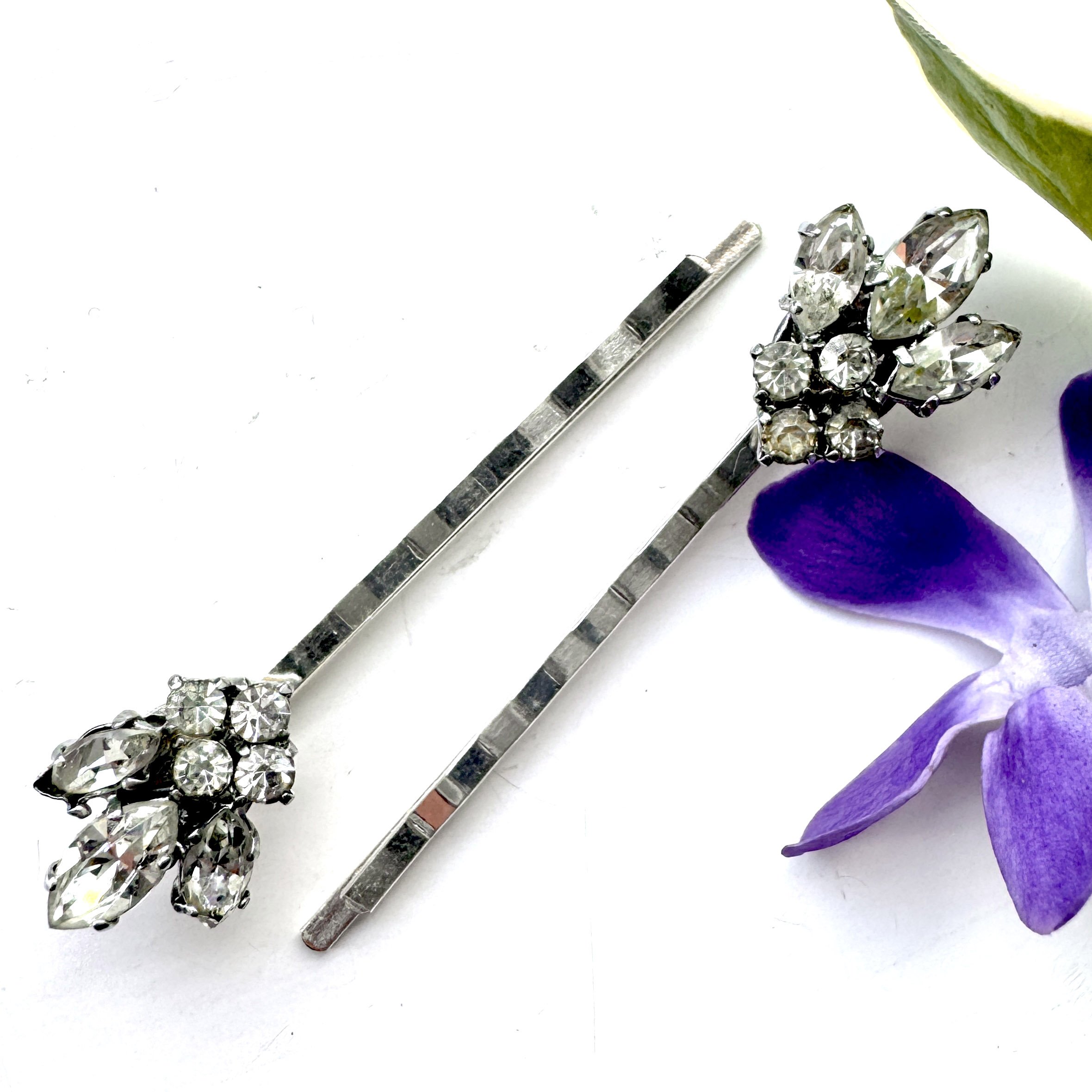 vintage rhinestone wedding hair pins, vintage hair accessories