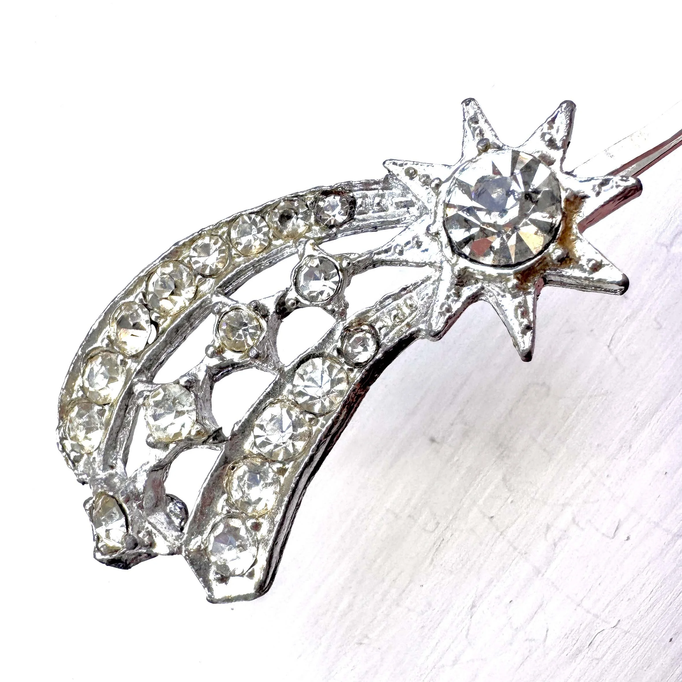 shooting star bobby pin, vintage star bobby pin, vintage hair accessories