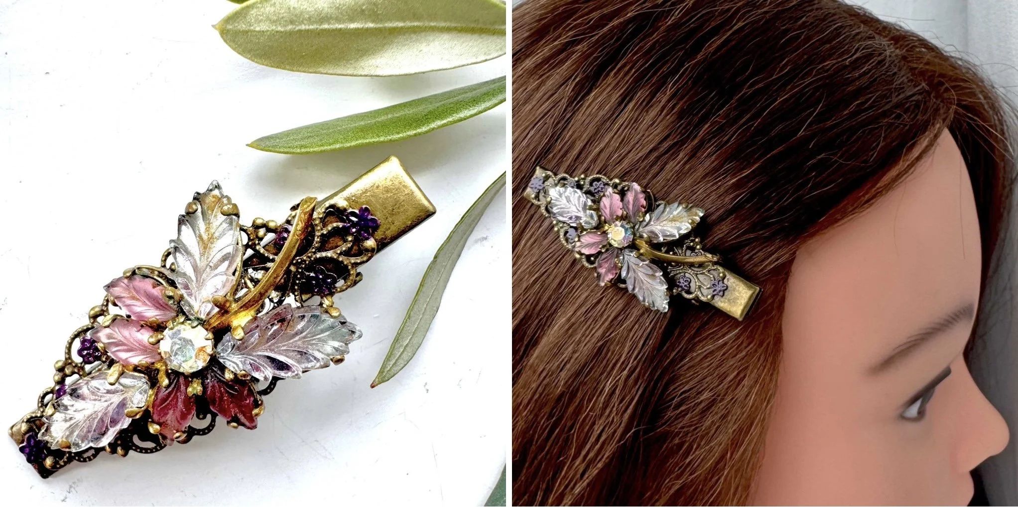 vintage hair clips - bridal hair accessories for short hair