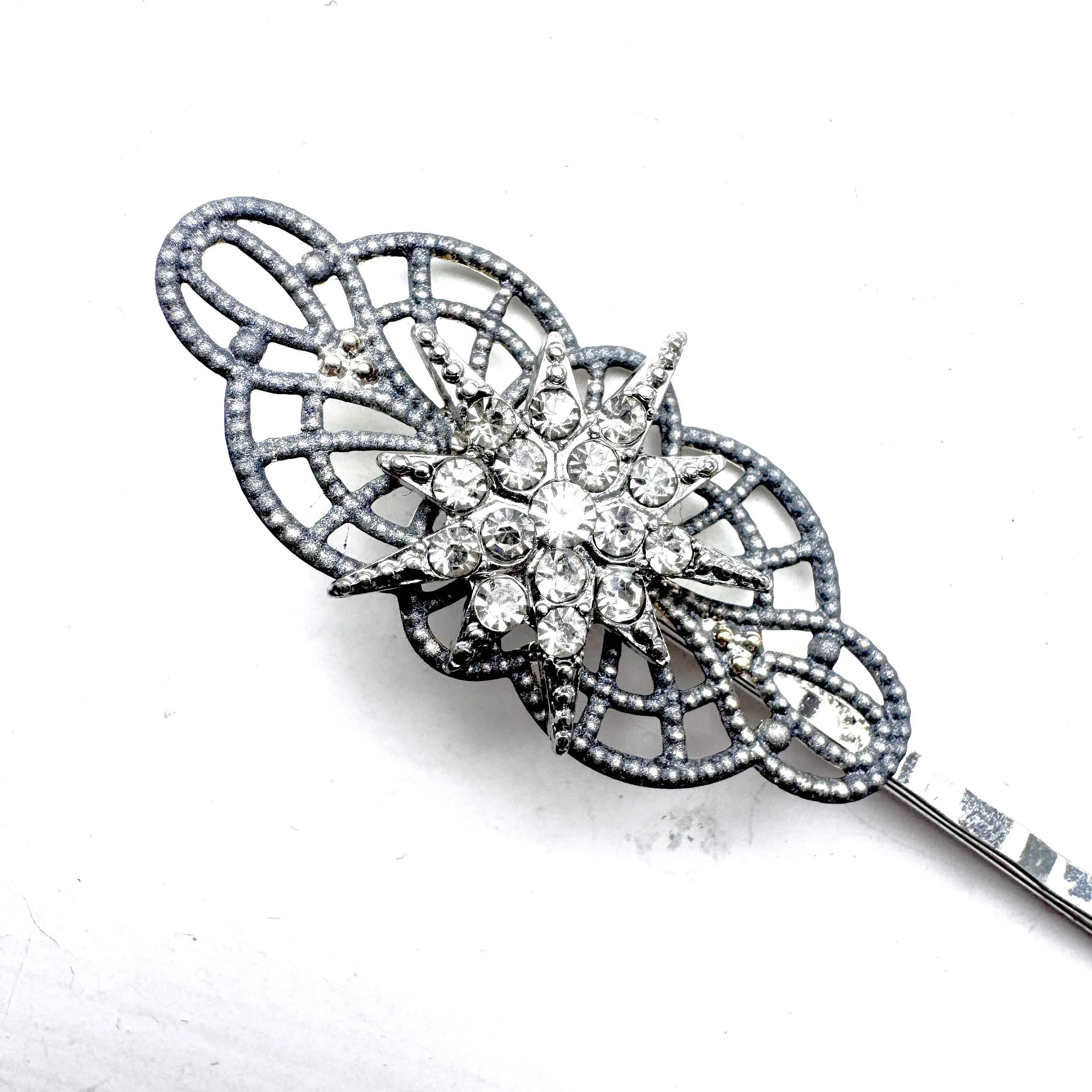 vintage 1920s art deco star hair slides - vintage hair accessories