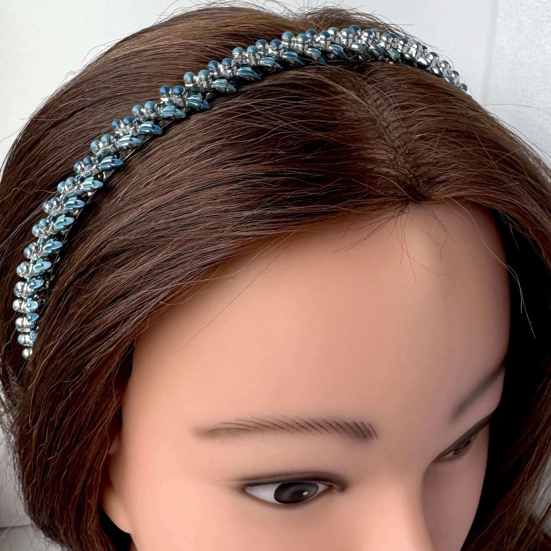 1950s vintage teal and blue hair piece