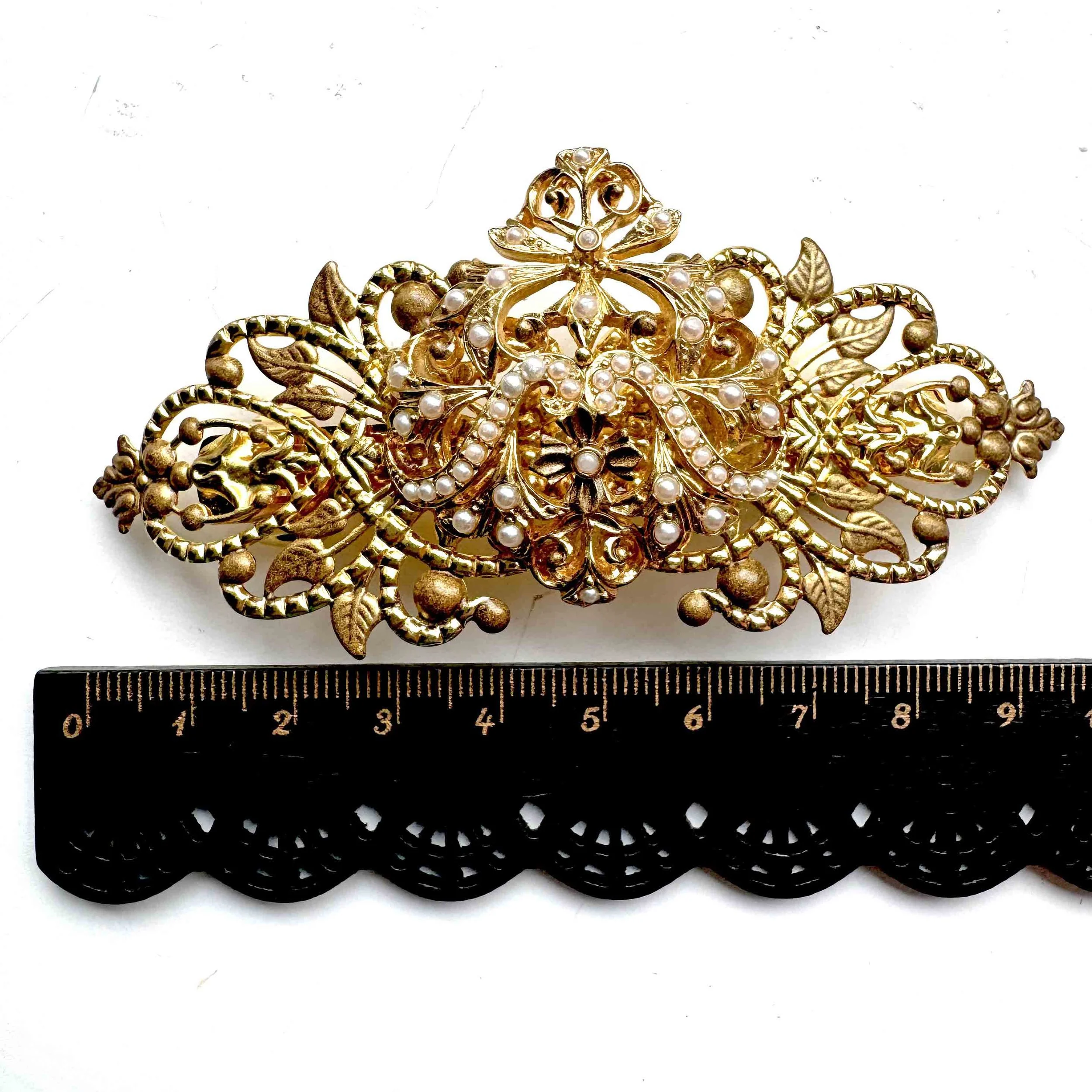 1950s vintage pearl hair clip - vintage hair accessories