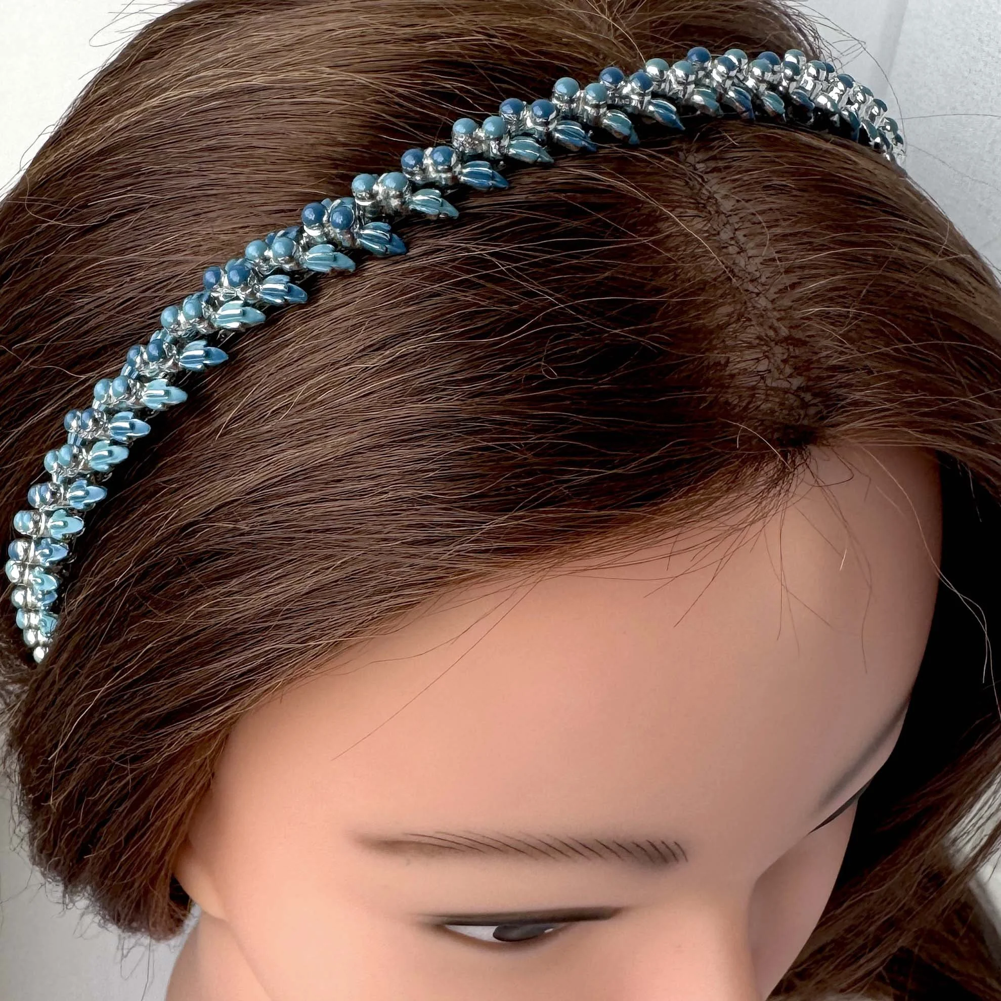 1950s vintage teal and blue hair band