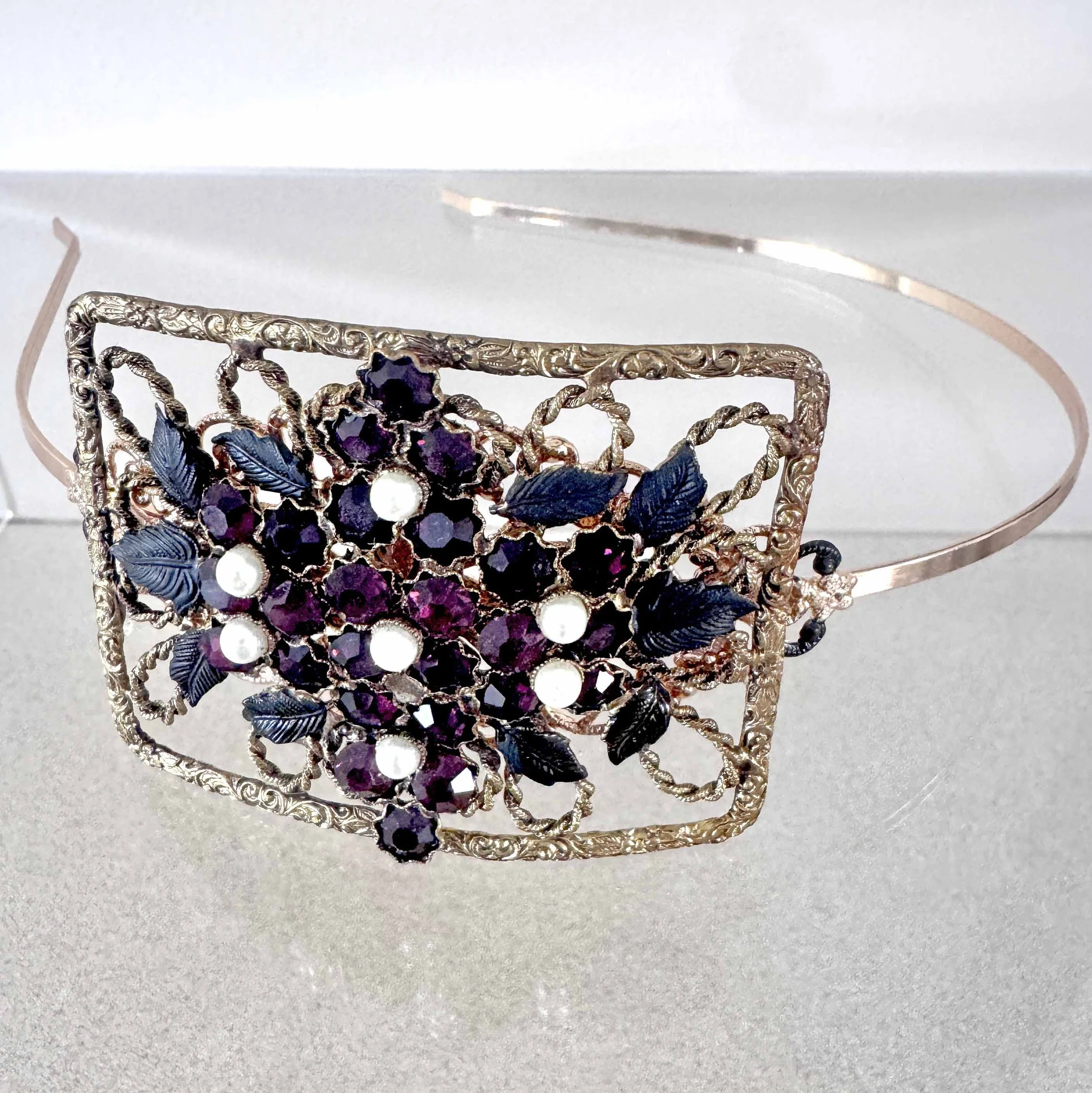 vintage victorian gothic wedding hair band, vintage hair accessories
