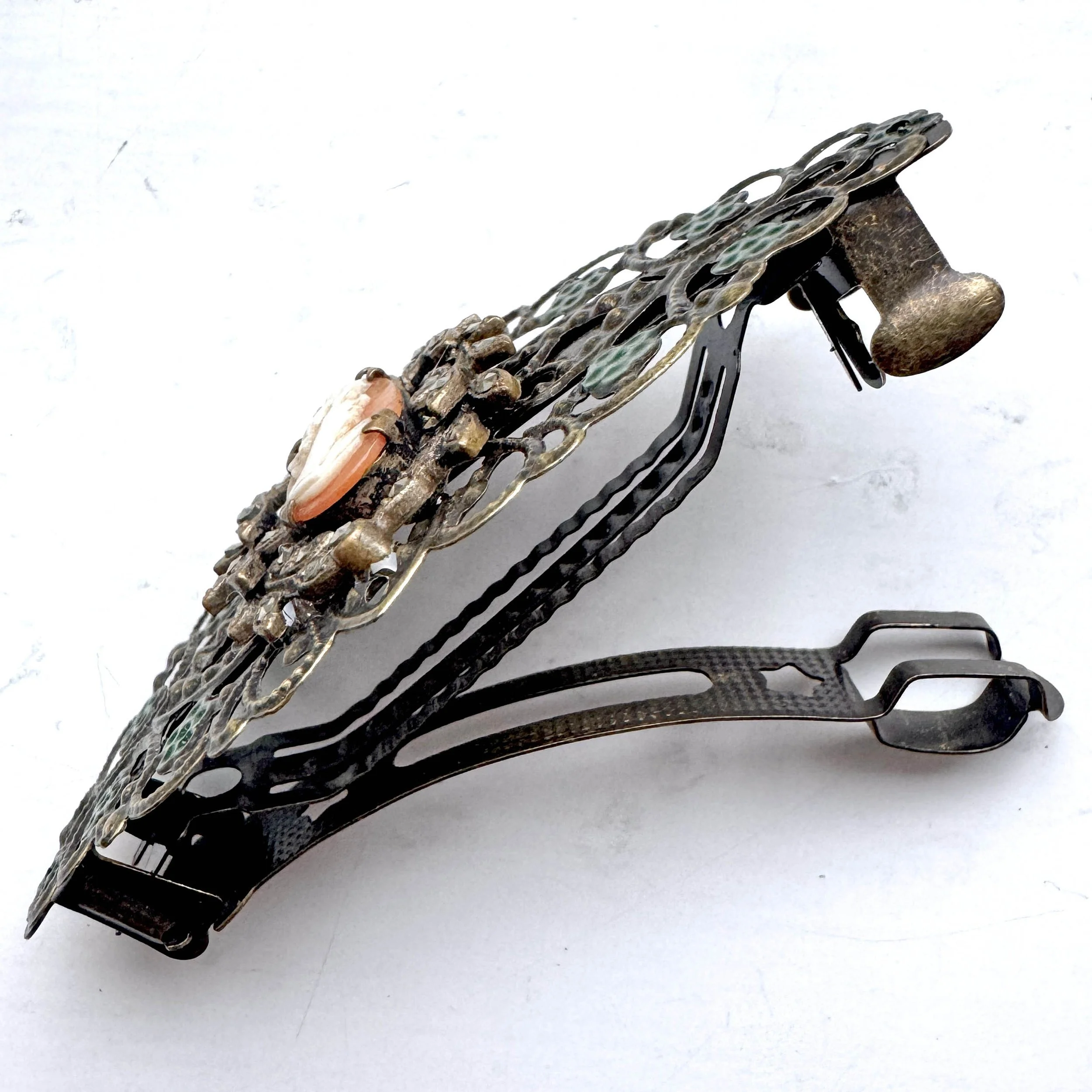 vintage cameo hair clip, vintage hair accessories