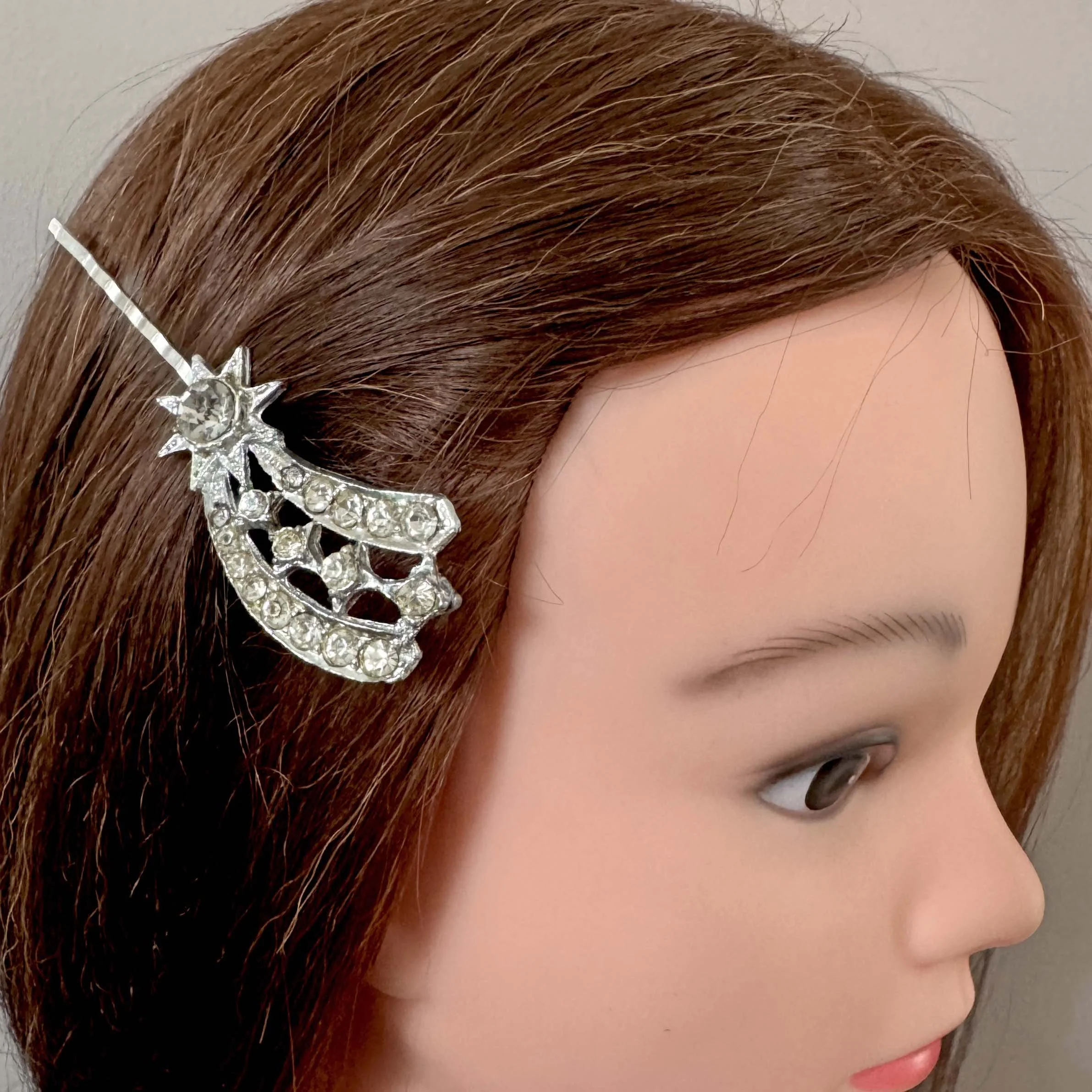 shooting star hair clip, vintage star hair clip, vintage hair accessories