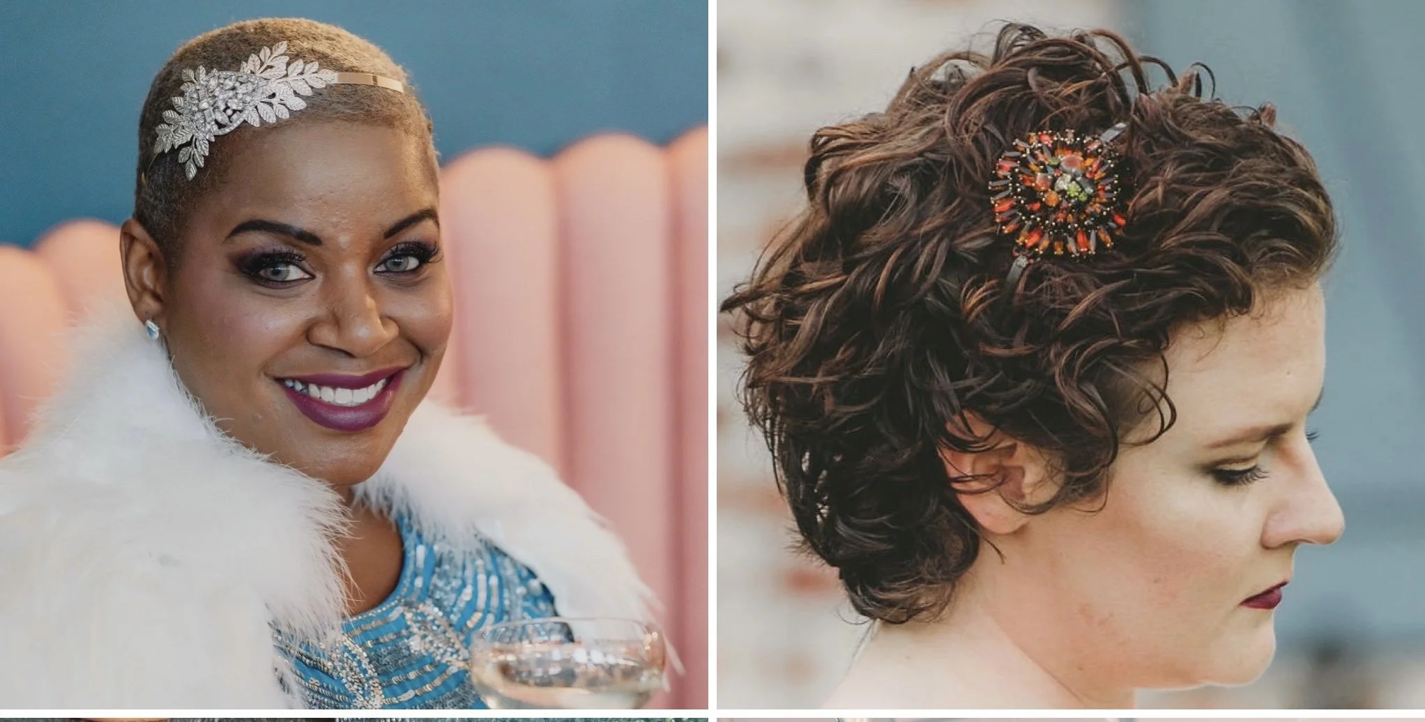 vintage fascinators - bridal hair accessories for short hair