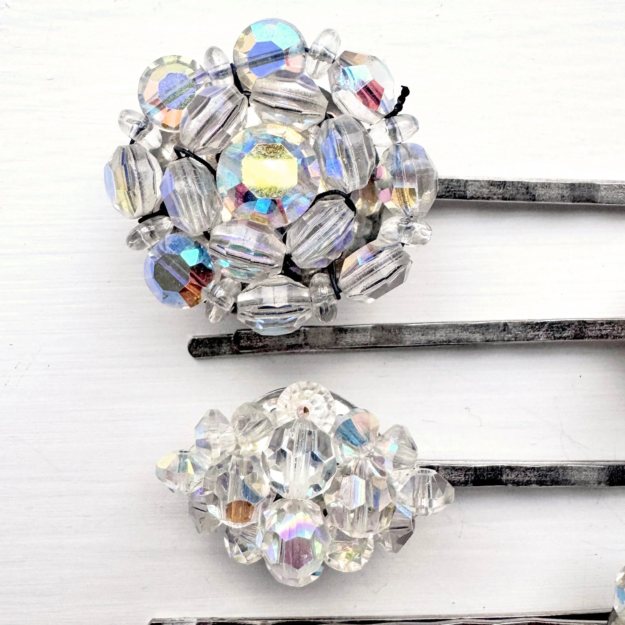 vintage aurora hair pin set, vintage hair accessories