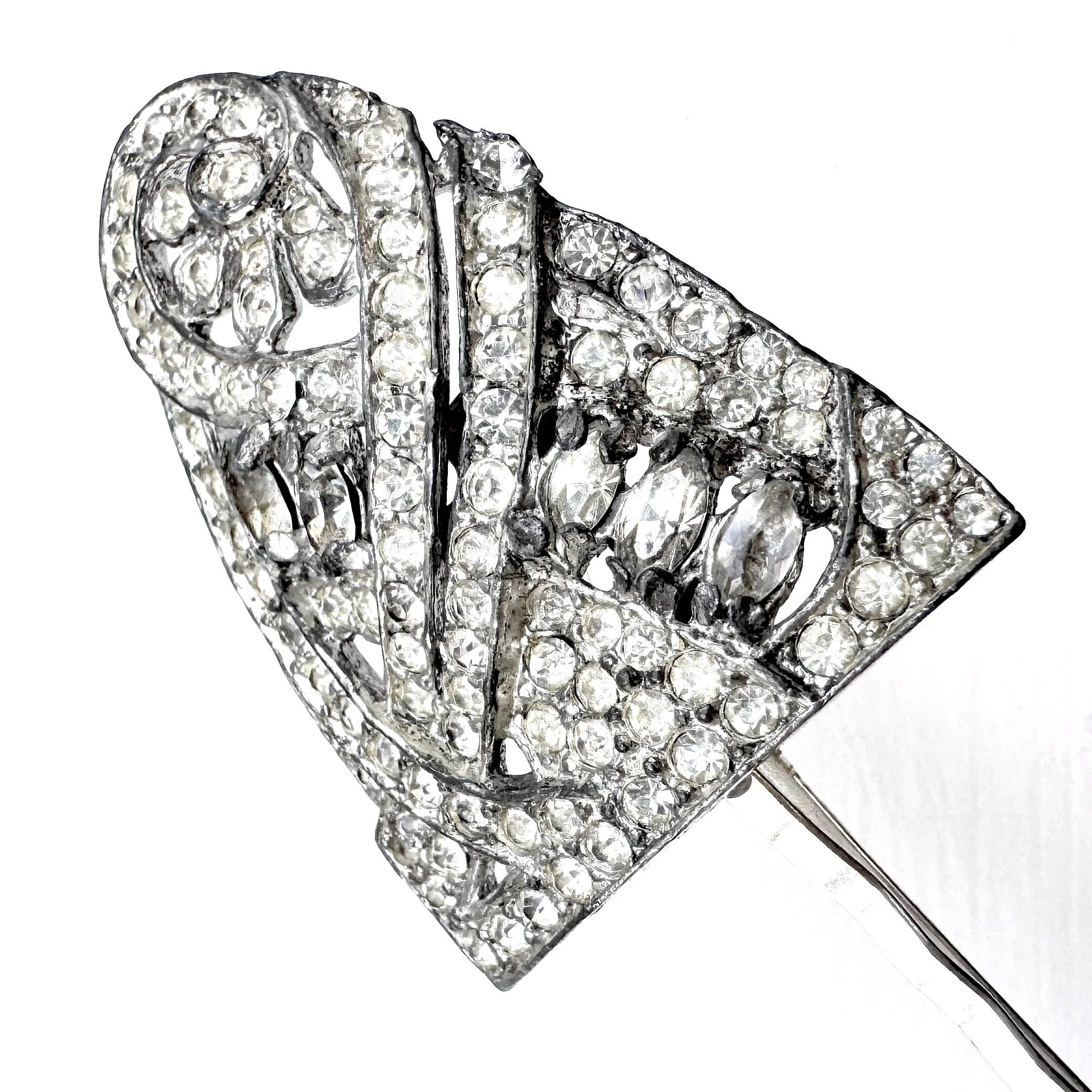 1920s vintage art deco rhinestone hair slides - vintage hair accessories