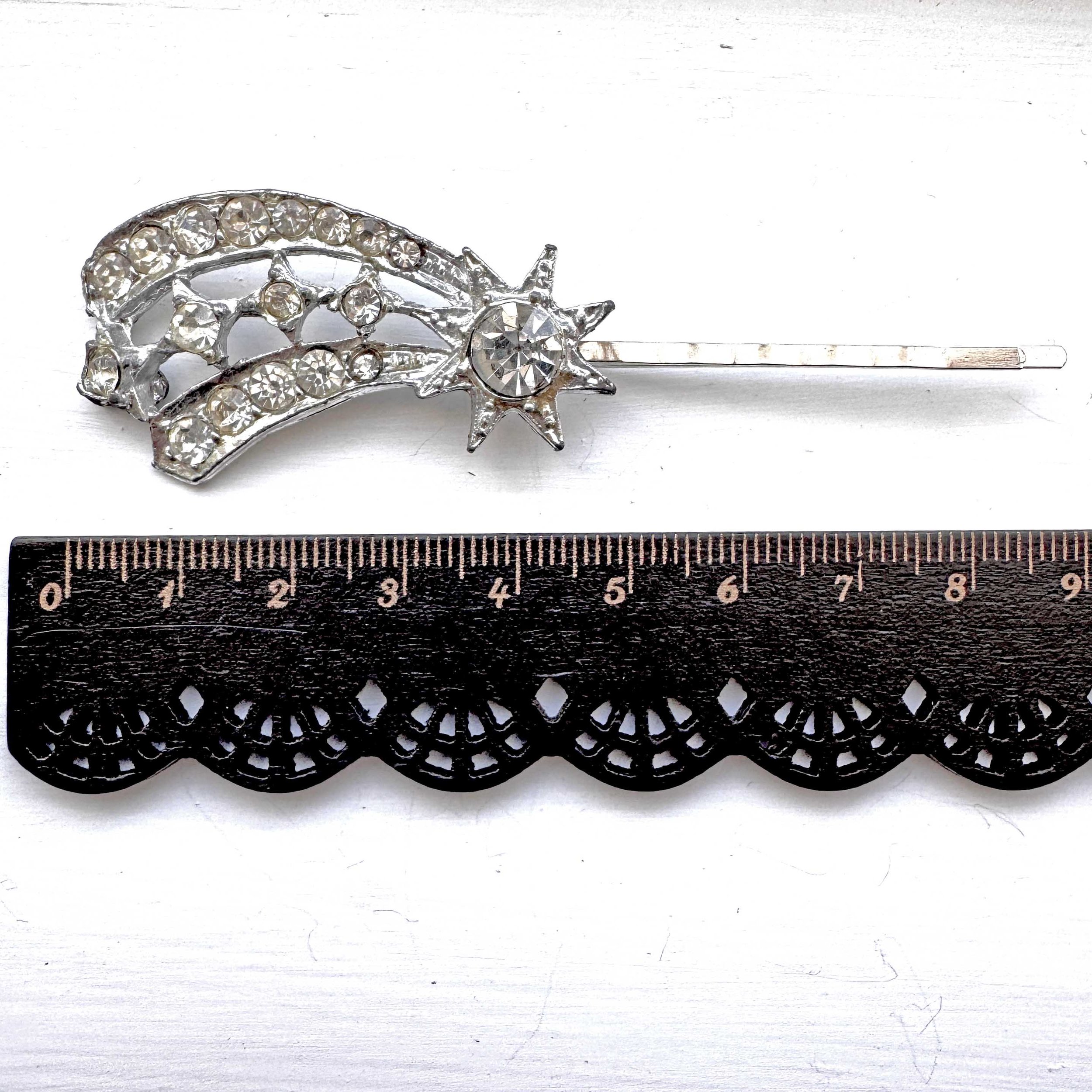 shooting star hair pin, antique star hair pin, vintage hair accessories