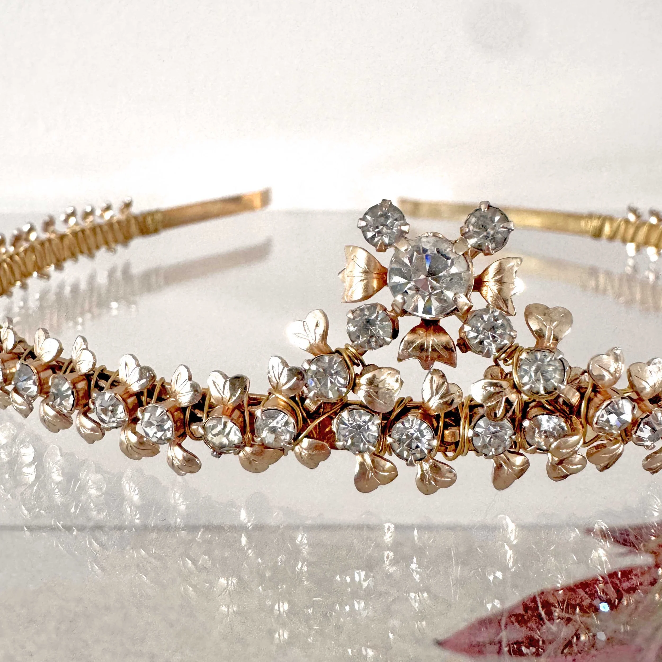vintage gold headpiece, vintage hair accessories