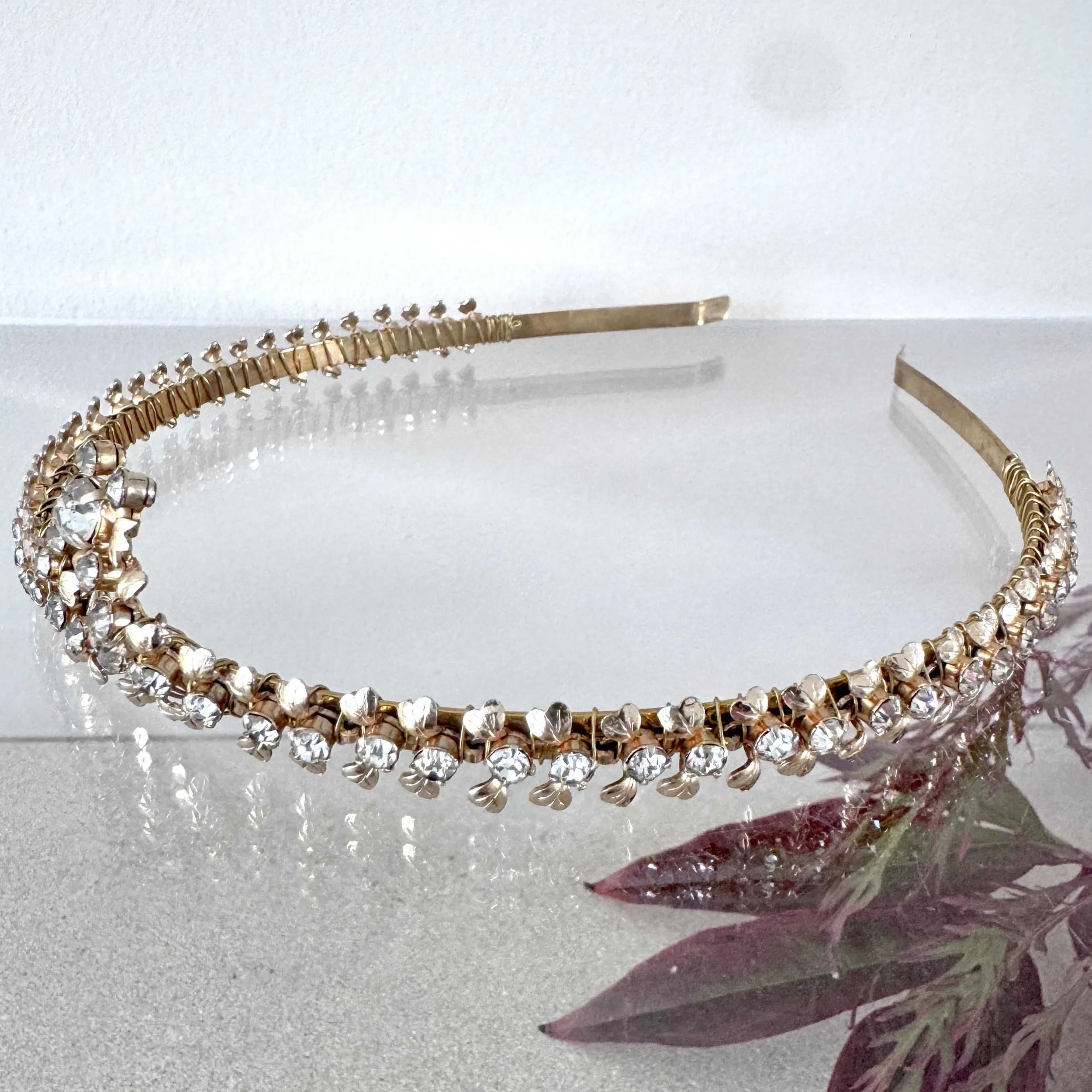 gold wedding crown, vintage hair accessories