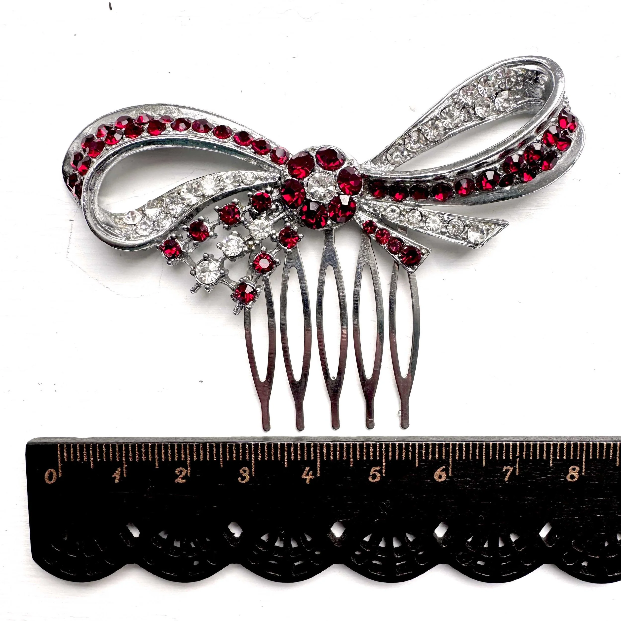 vintage bow hair slide, vintage hair comb, vintage hair accessories