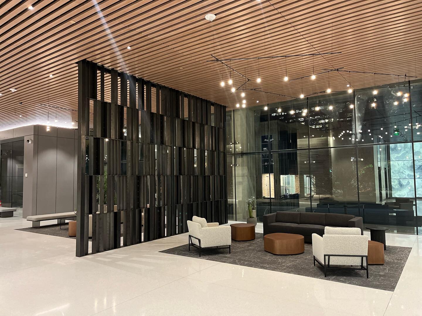 Lobby feature wall for Horizon Bank Austins new office building- design by James Gonin - construction by HC Beck #blackenedsteel #architecturalmetals #welding #weldlife @austinlaserfab
