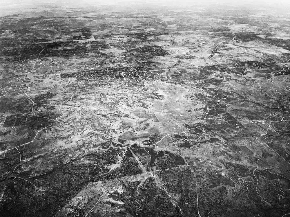 Aerial view of somewhere over Texas