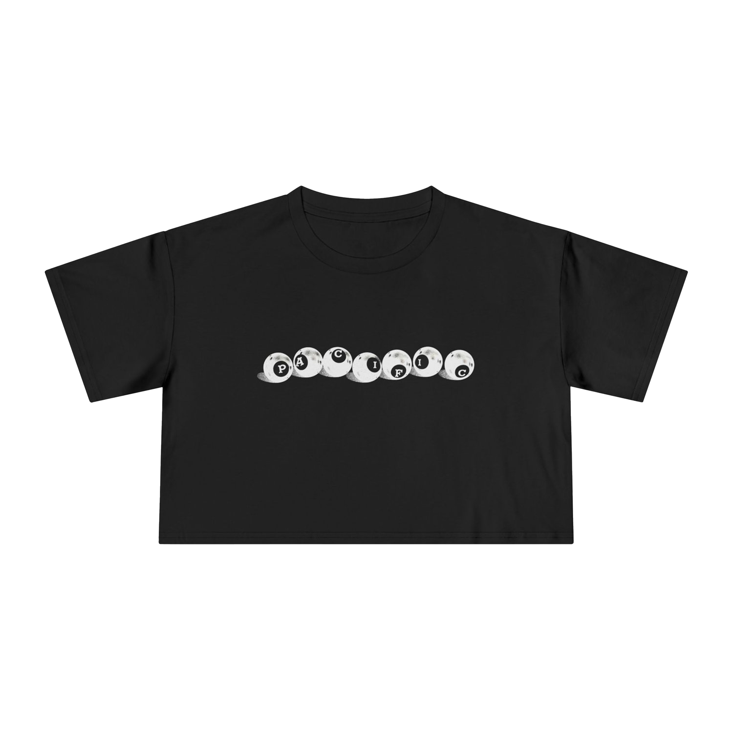 Women's 8 Ball Crop Tee - Black/Coal