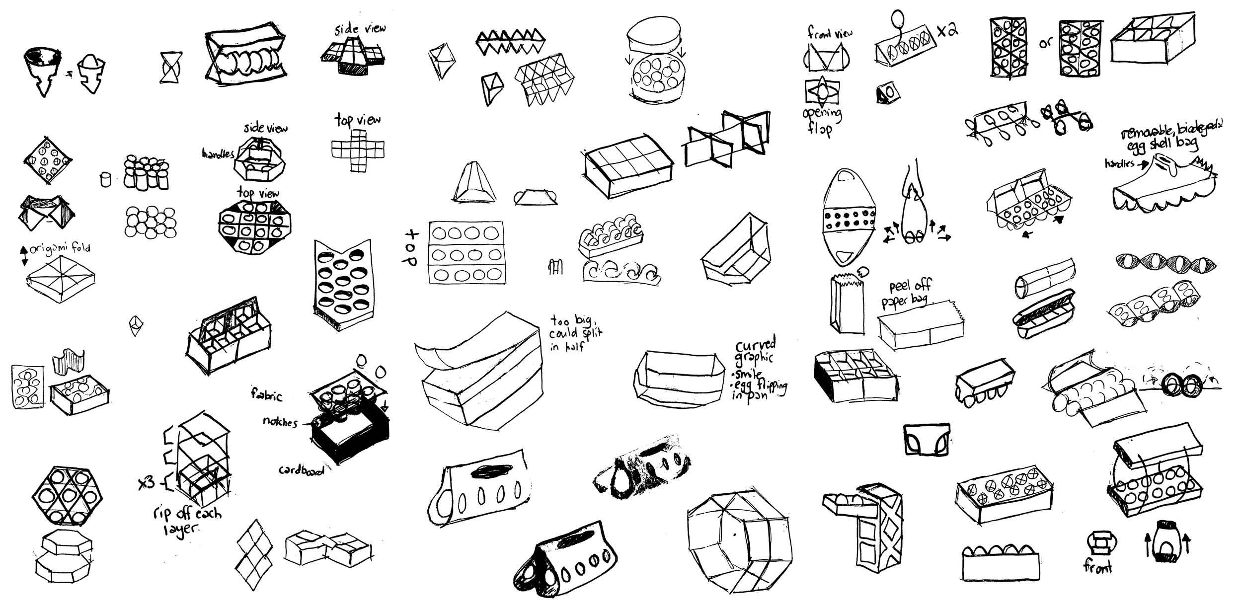 To begin my design process, I sketched out nearly 100 possible design directions. Next, I started to prototype my most viable options.