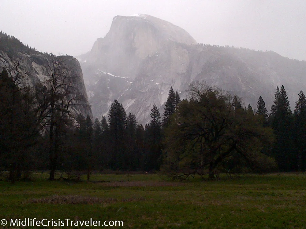 Snow rolls into Yosemite Valley in April 2013