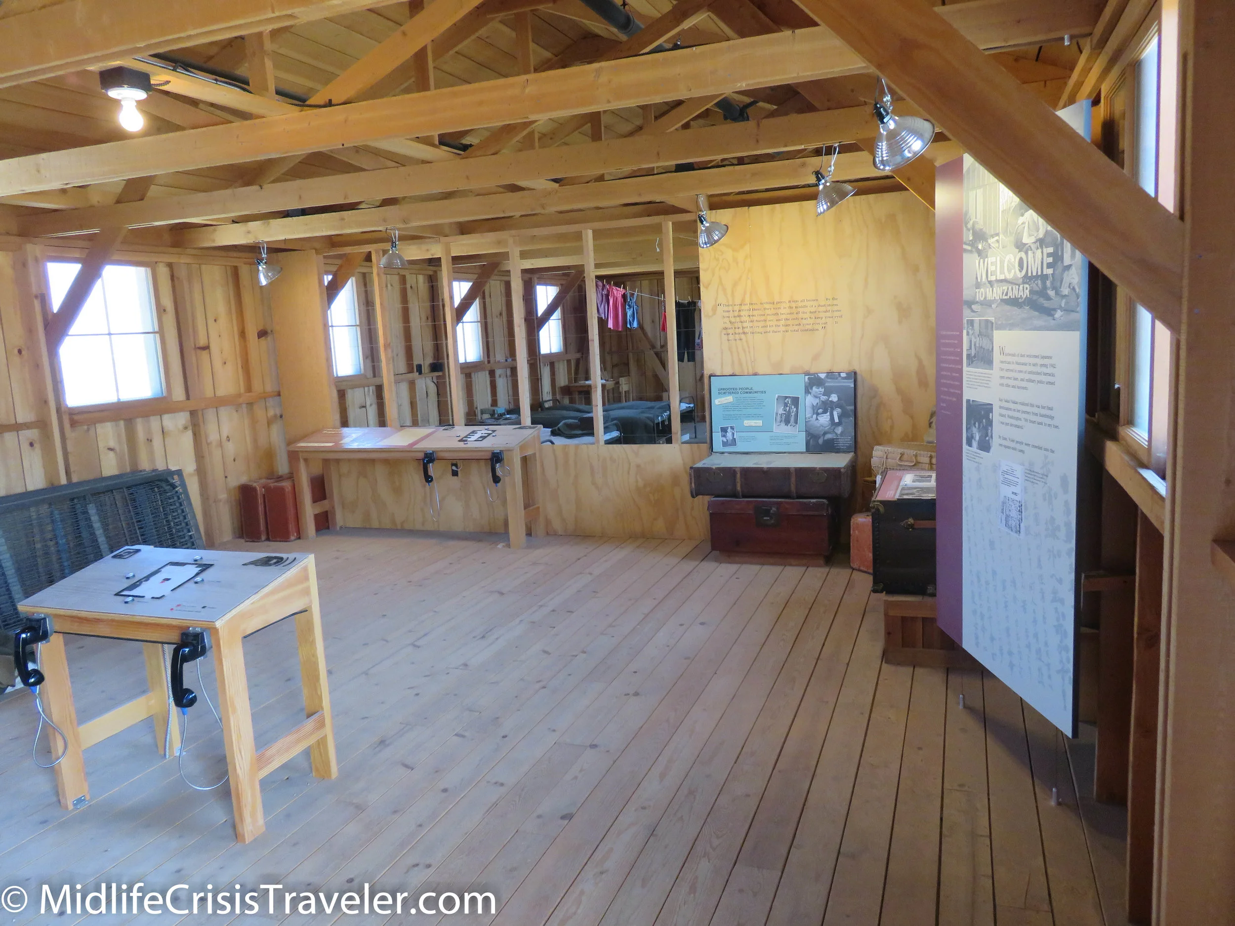 Eight people were assigned to each living area which measured 20x25 feet. 