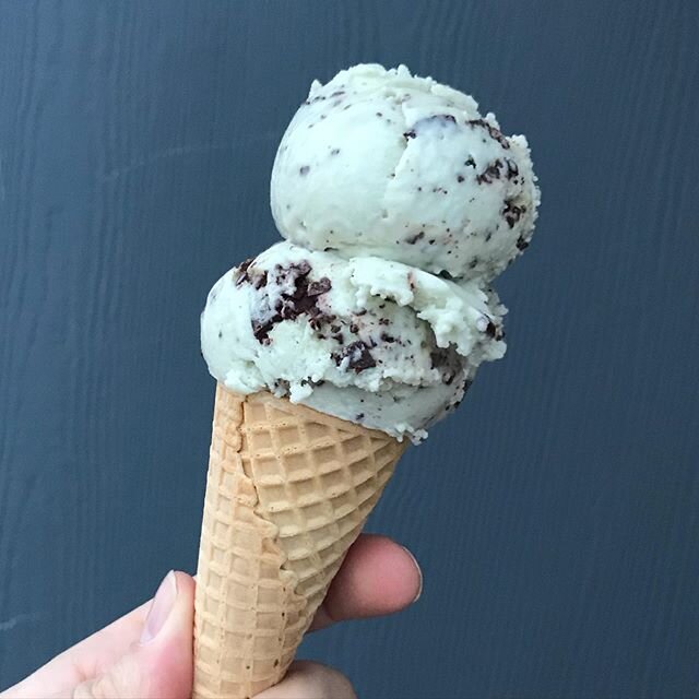 Mint chip might not be green anymore, but it is still the favorite 🤩#vegan #mint #mintchocolatechip #yum #wow