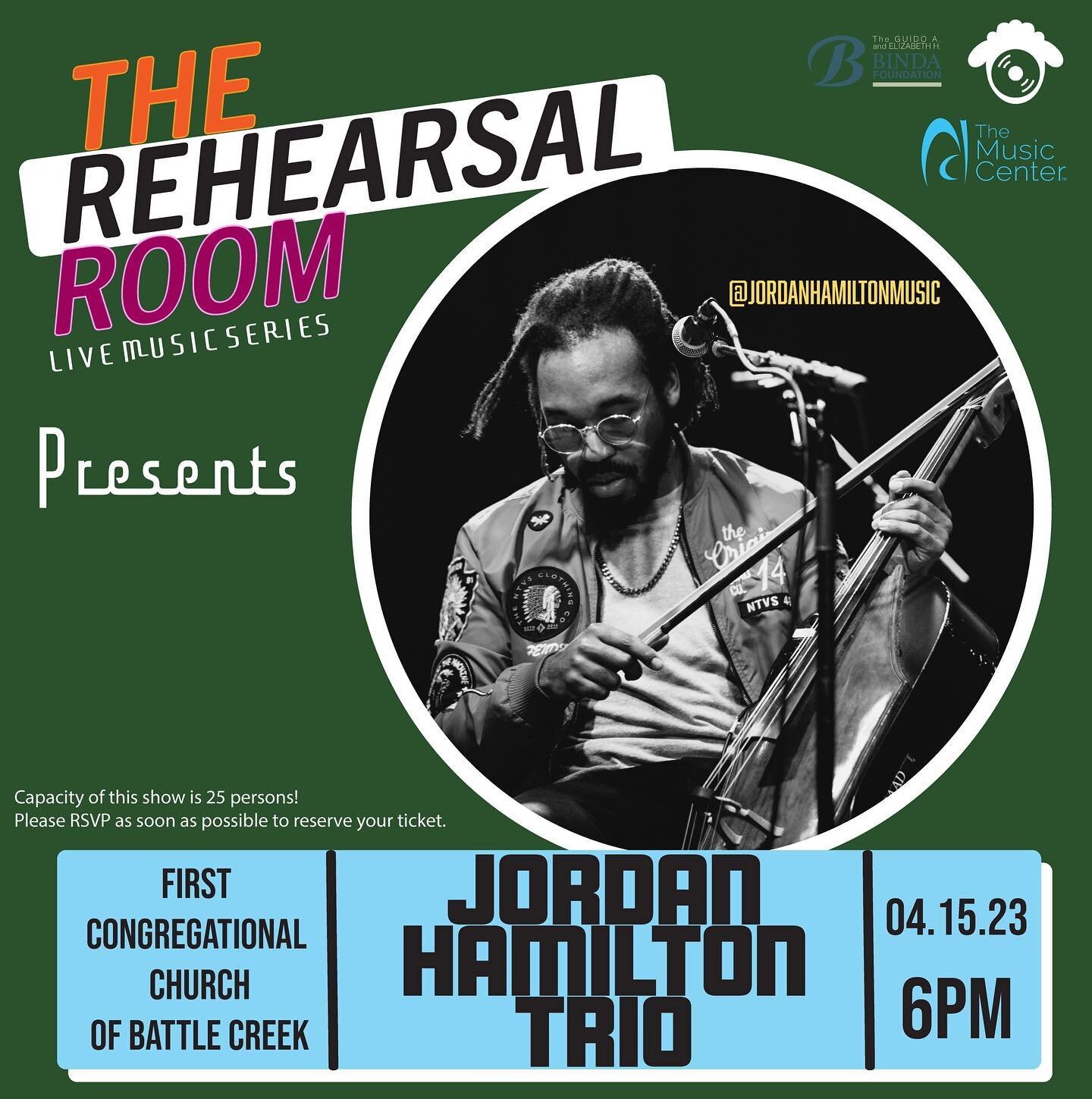 🍃Join us April 15 @ 6p for the recording of our SEASON FINALE! The fifth episode of the Rehearsal Room featuring 
@jordanhamiltonmusic ! This intimate show is one you absolutely cannot miss! 

This event has an exclusive capacity of 25 folks so plea