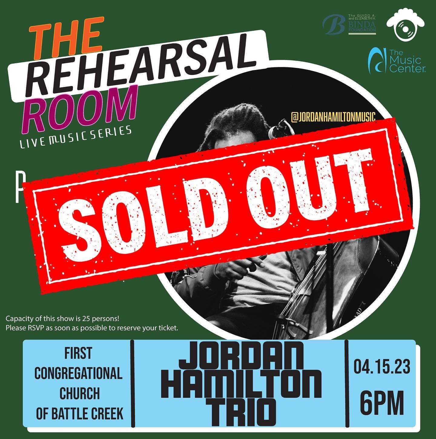 Another sold out show!! 🚨SEATED TICKETS ARE SOLD OUT!! We will be taking payments at the door, standing room ONLY!! See you all on the 15th!

@jordanhamiltonmusic x Blvcksheep

#therehearsalroom