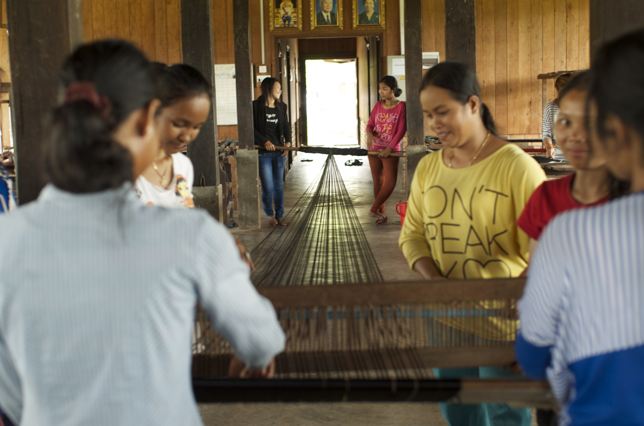 Weavers at Mekong Blue, Cambodia